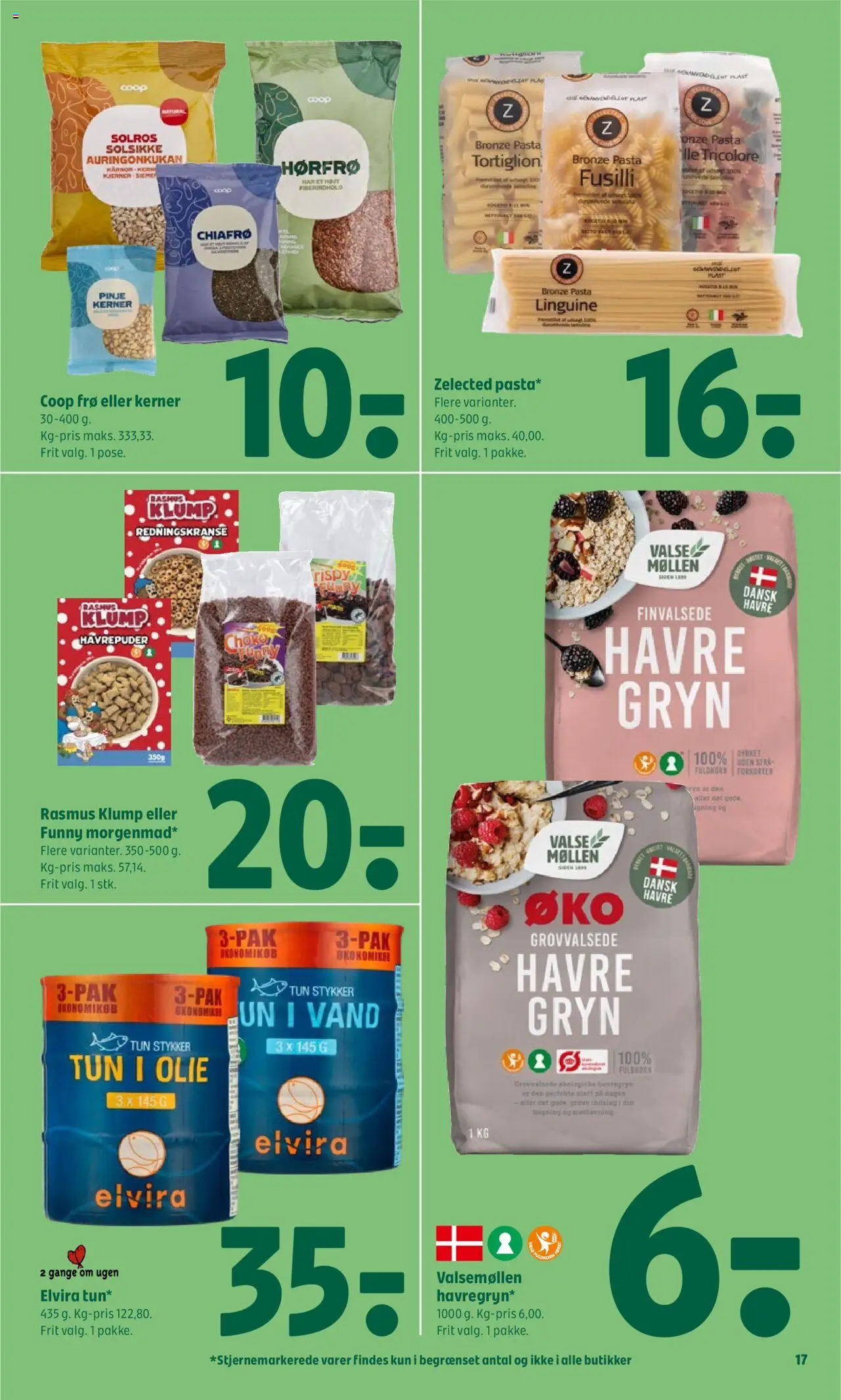 Coop 365 Tilbudsavis gyldig fra 19.06.2025 | Side: 17 | Produkter: Olie, Pasta, Tun, Havregryn