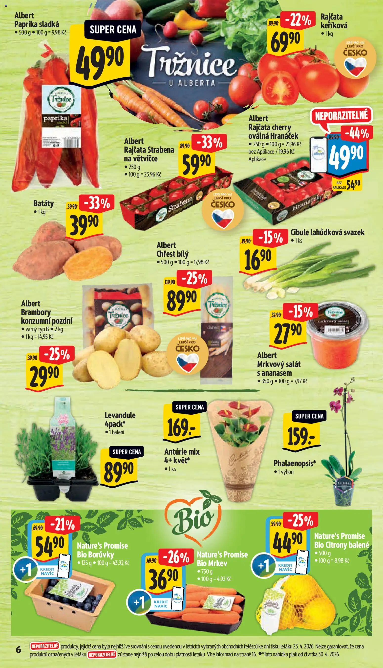 Albert leták - Supermarket od 29.04.2026 | Strana: 12 | Produkty: Bio mrkev, Borůvky, Batáty, Paprika