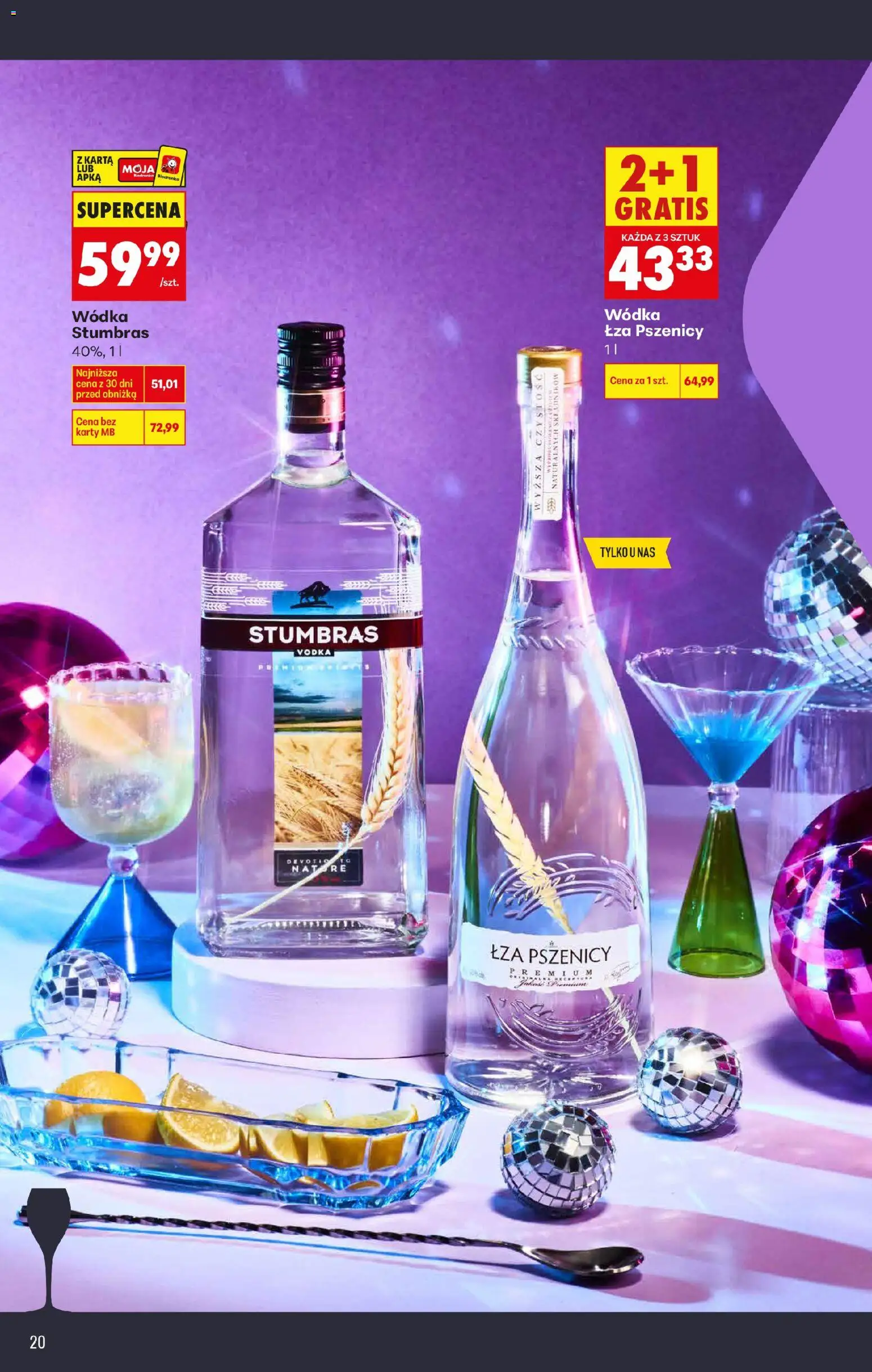 Biedronka gazetka - Czas na toast od 02.01.2026 | Strona: 20 | Produkty: Karta, Wódka Stumbras, Vodka, Wódka