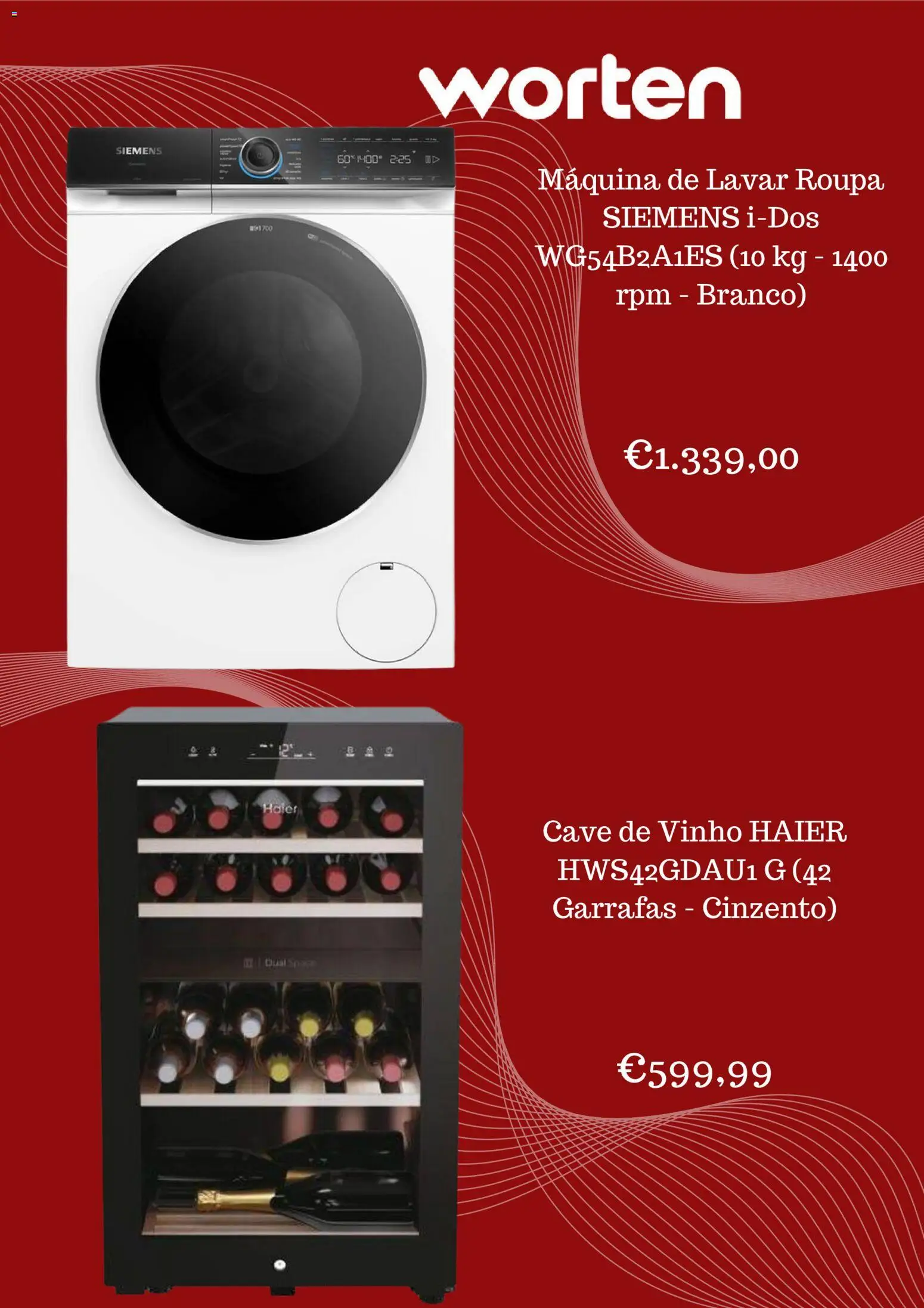 Worten Promoções │ válido de 22.10.2025 | Página: 5 | Produtos: Máquina de lavar, Vinho