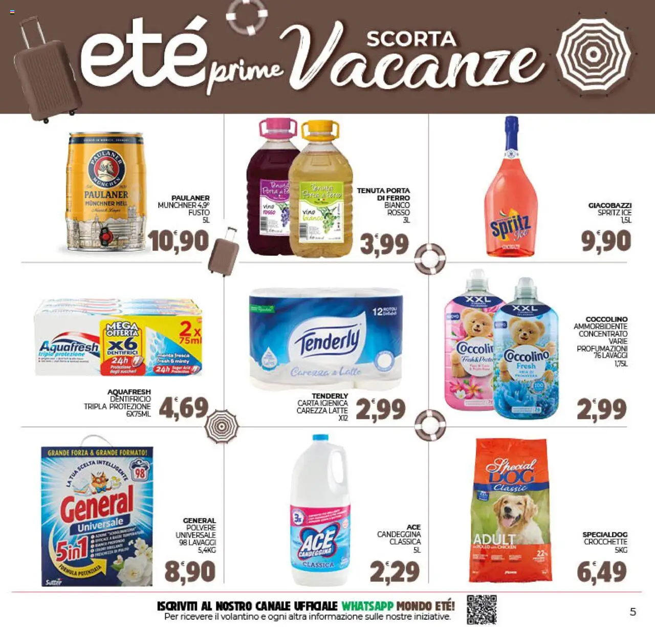 Volantino Eté del 25.07.2025 | Pagina: 5 | Prodotti: Candeggina, Crocchette, Menta, Vino rosso