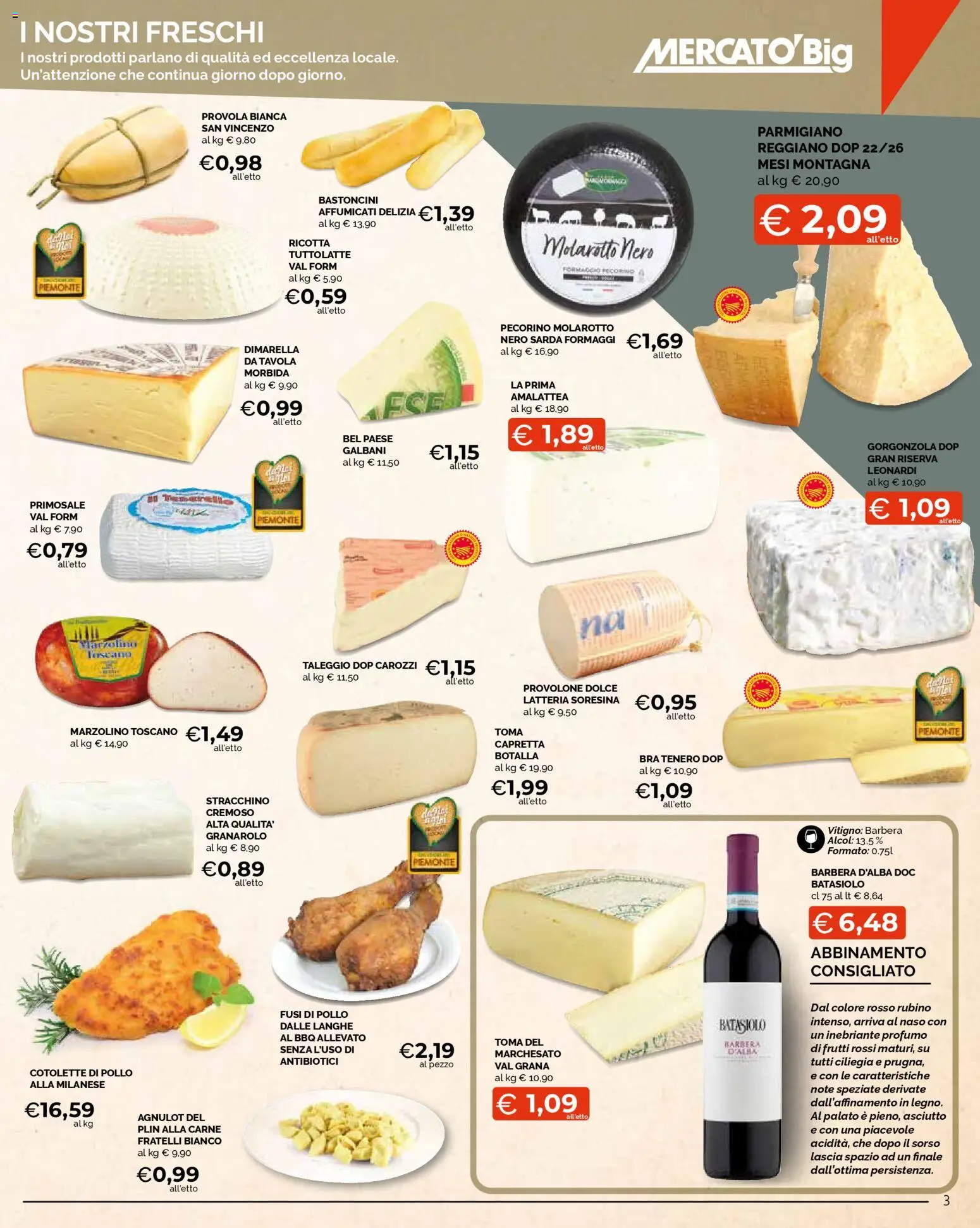 Volantino Mercatò del 09.03.2026 | Pagina: 3 | Prodotti: Provolone, Stracchino, Pecorino, Profumo