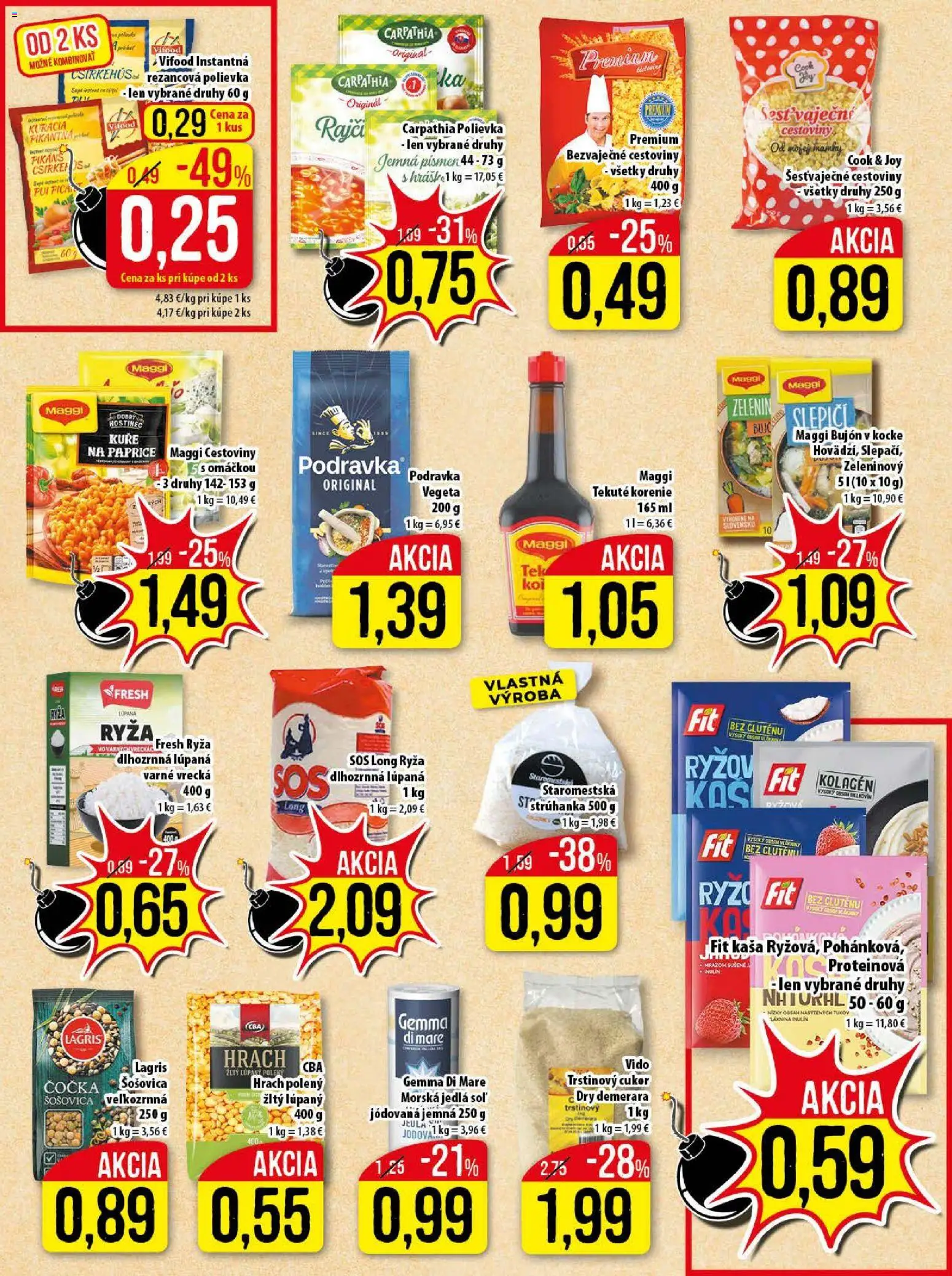 Nové Klas akcie – leták je platný od 26.01.2026 | Strana: 16 | Produkty: Cestoviny, Kolagén, Cukor, Trstinový cukor