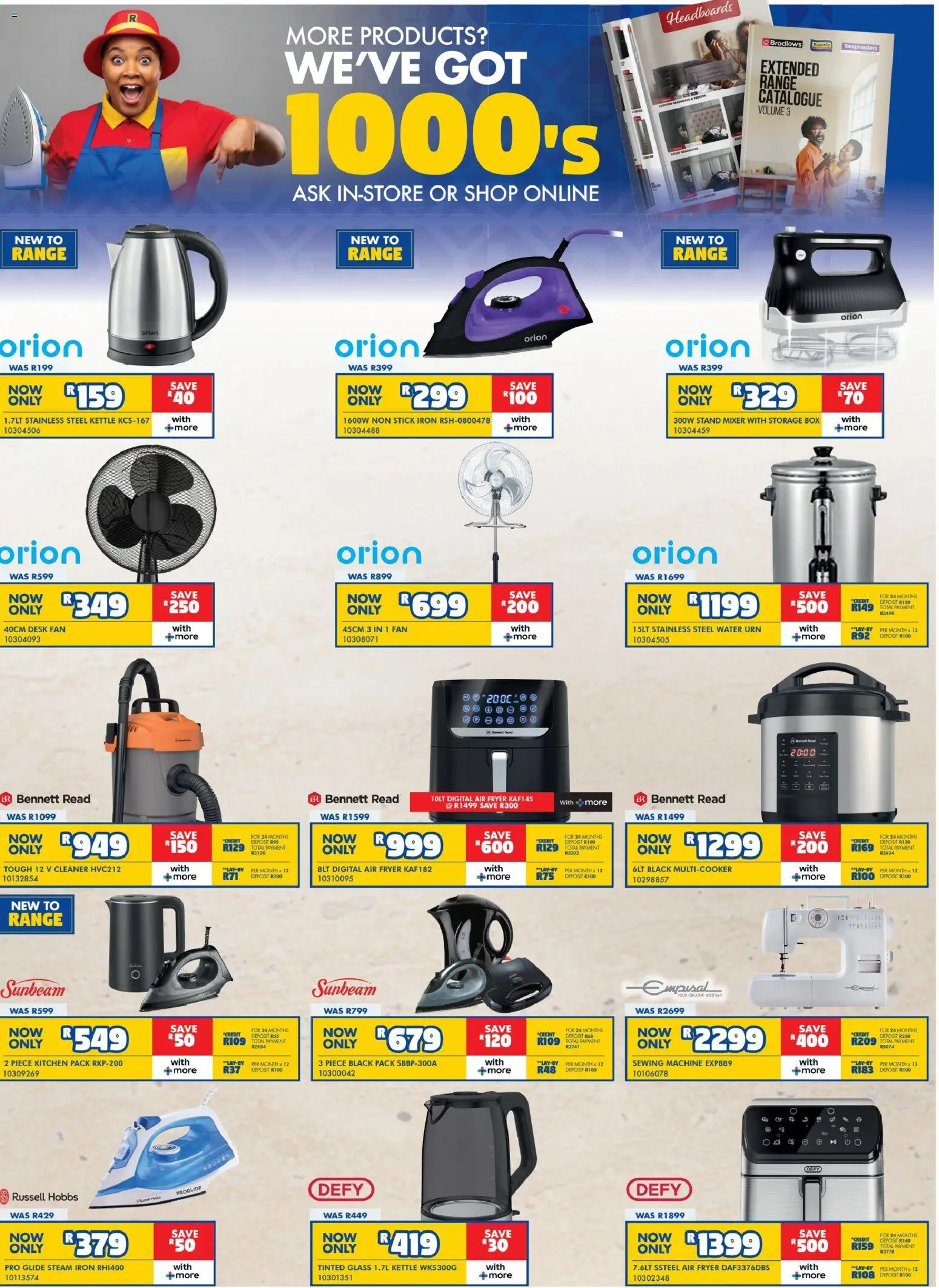 New Russells Specials catalogue – valid from 19.03.2026 | Page: 6 | Products: Iron, Mixer, Fryer, Box
