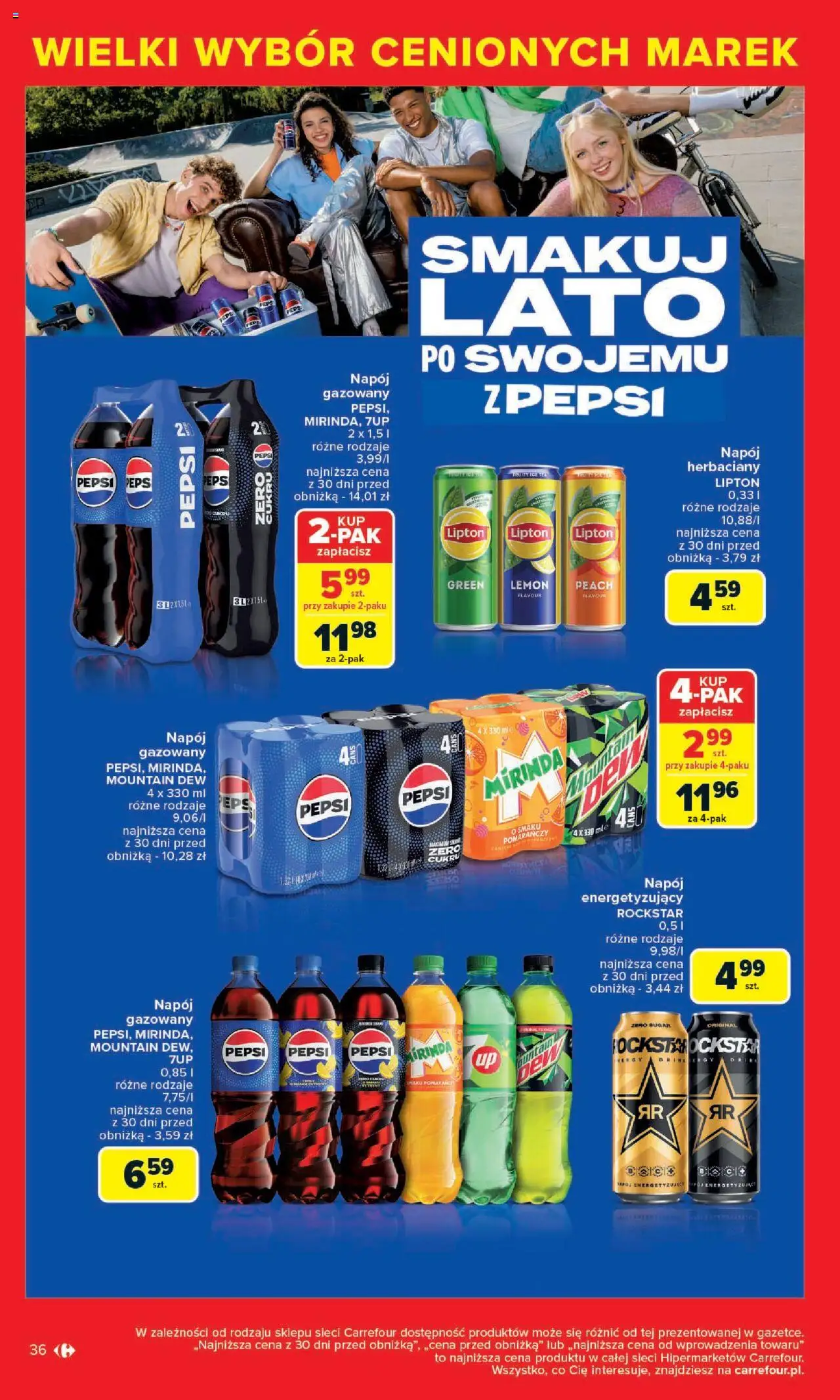 Carrefour Gazetka - Cenione marki, super ceny od 04.08.2025 | Strona: 36 | Produkty: Ice Tea, Pepsi