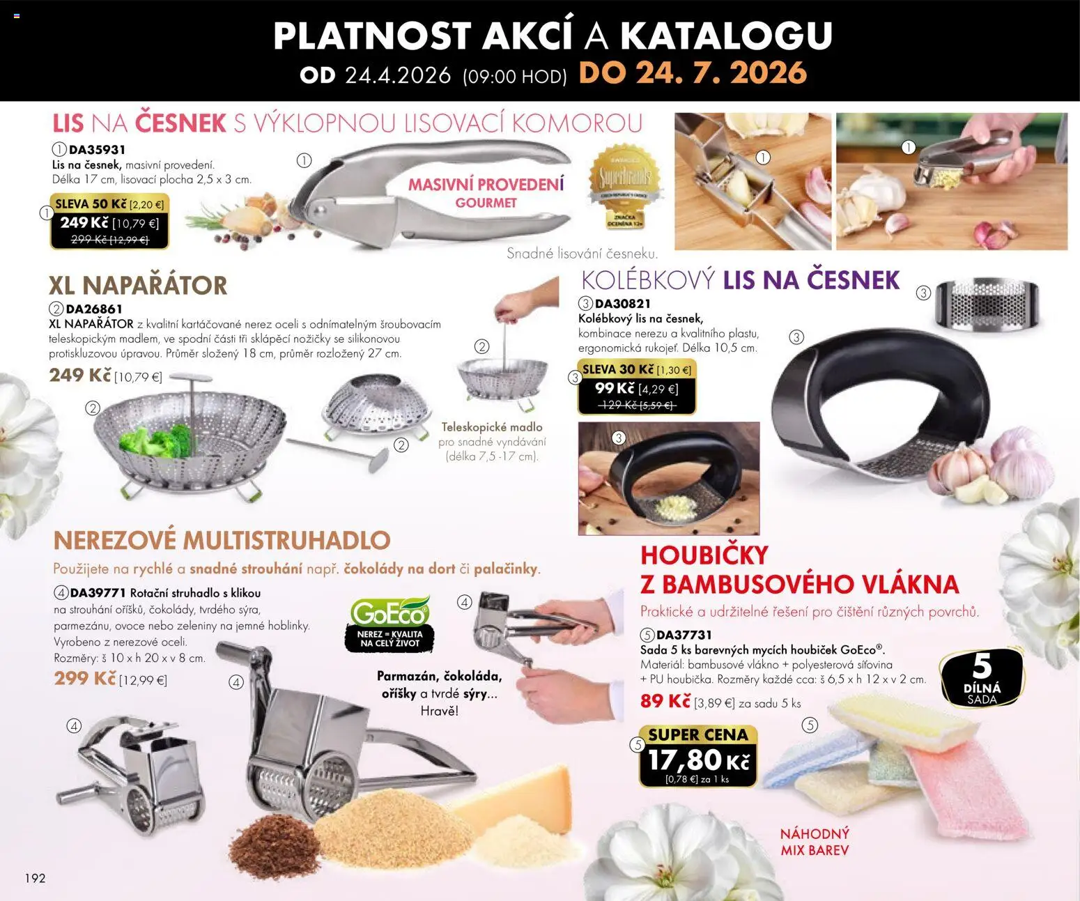 Nové Dedra akcie – leták je platný od 24.04.2026 | Strana: 92 | Produkty: Strúhadlo, Lis