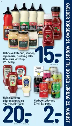 Rema 1000 Tilbudsavis gyldig fra 16.08.2025 | Side: 23 | Produkter: Øl, Ketchup, Bord, Dressing