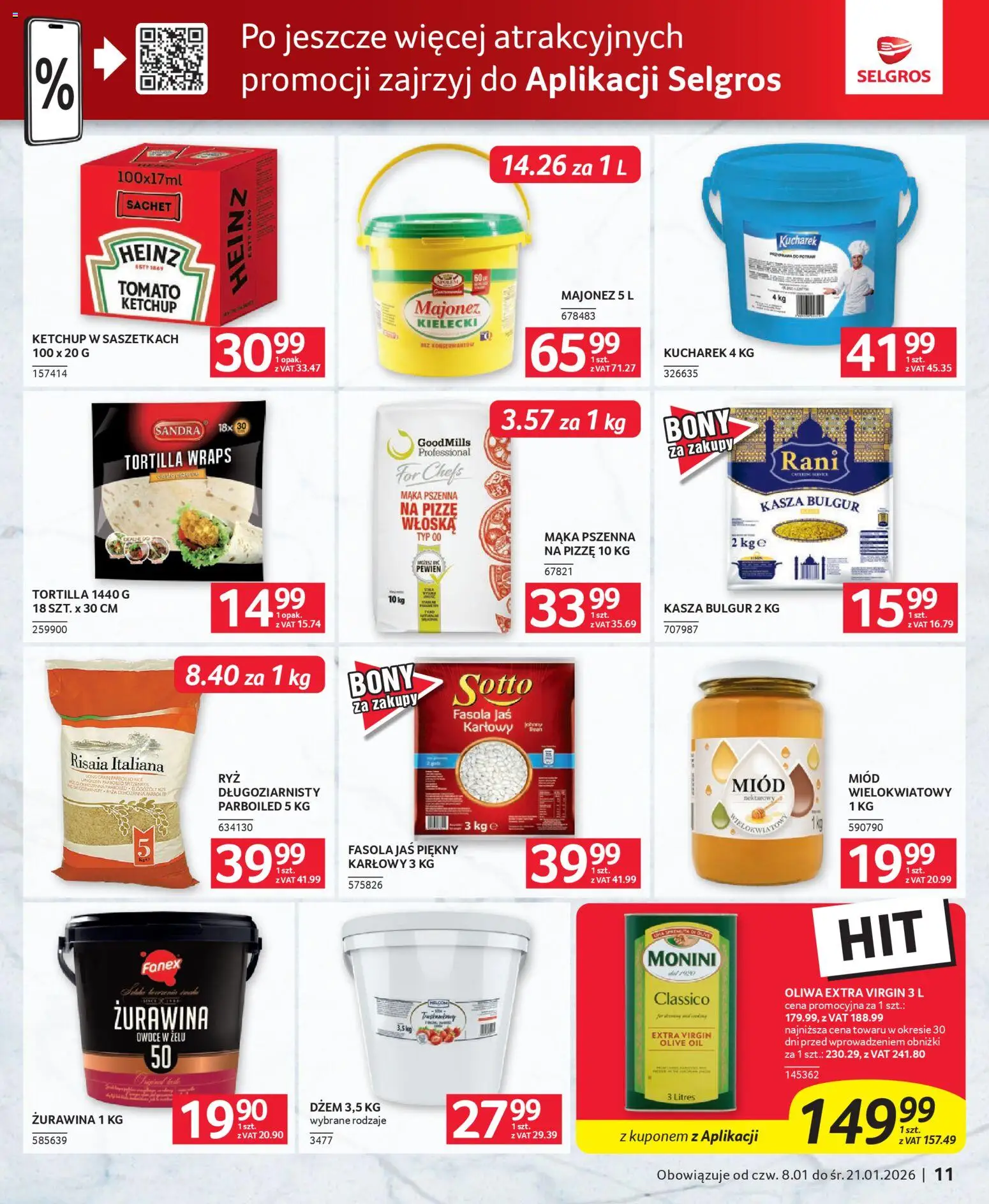 Selgros cash&carry Gazetka - Oferta dla gastronomii od 08.01.2026 | Strona: 11 | Produkty: Żurawina, Oliwa extra virgin, Owoce, Majonez