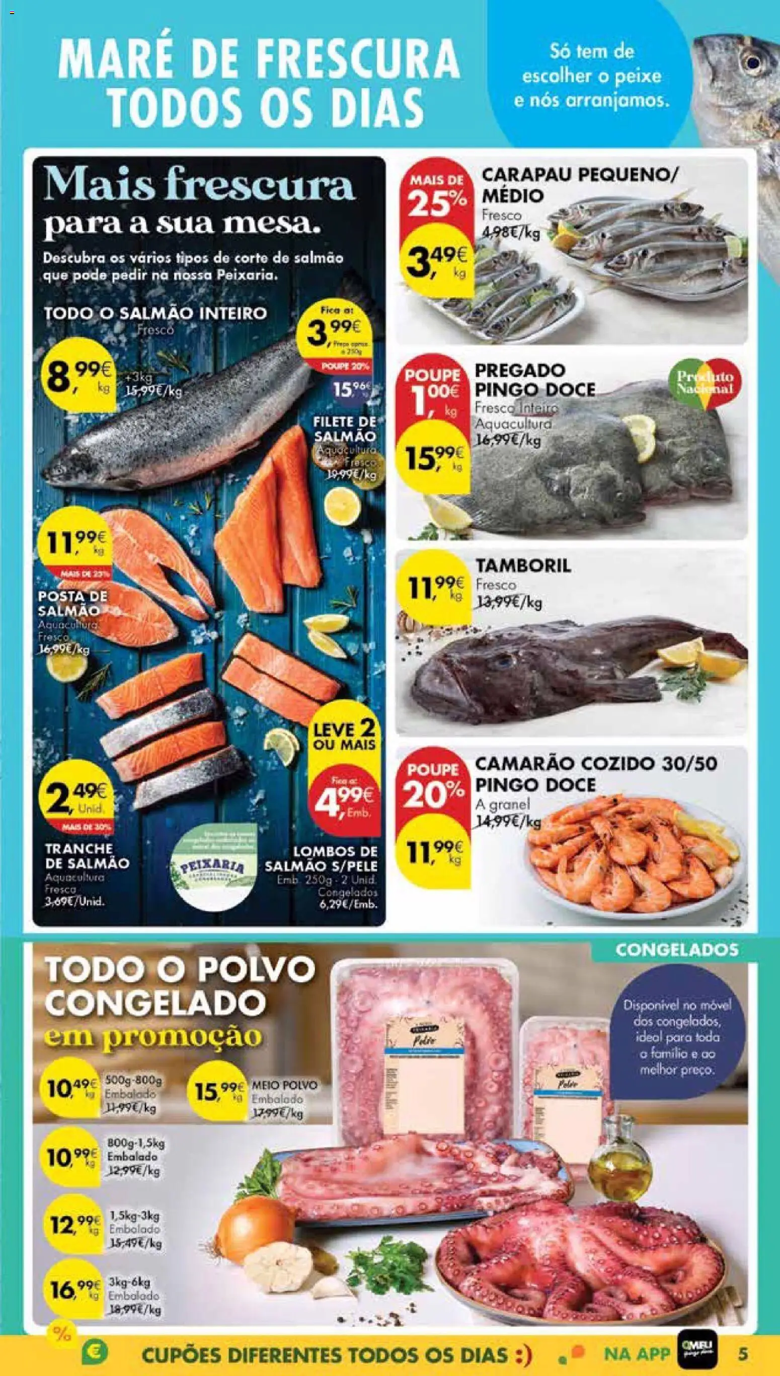 Pingo Doce Poupe Esta Semana Madeira │ válido de 25.11.2025 | Página: 5 | Produtos: Polvo, Salmão, Tamboril, Peixe