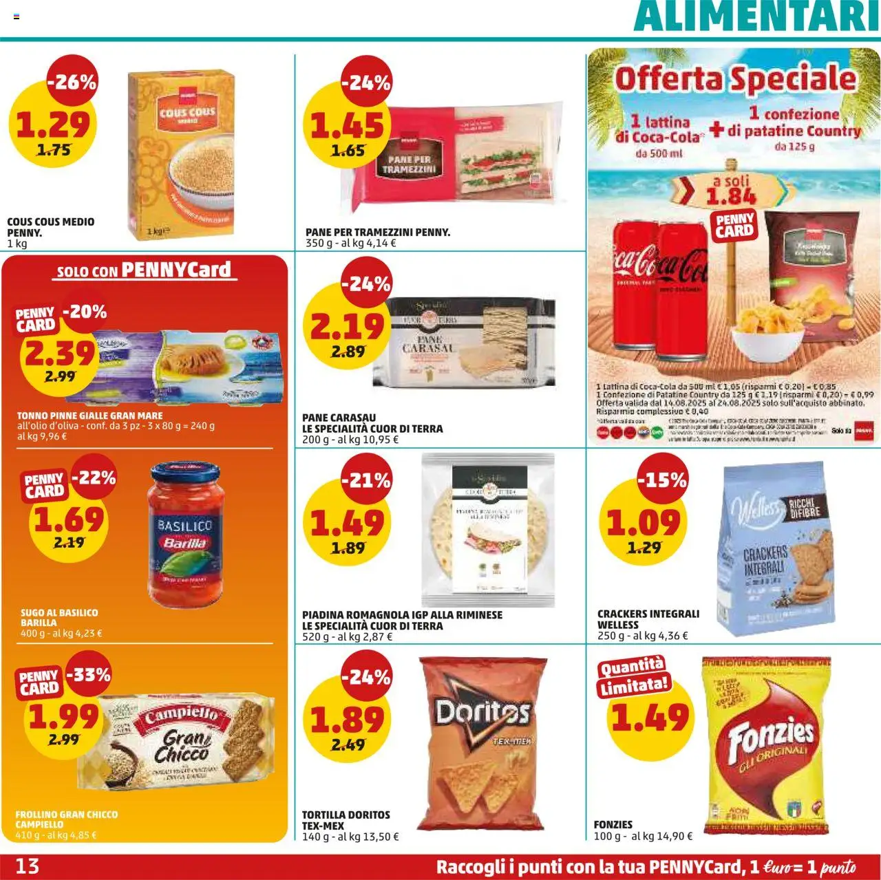 Volantino PENNY del 14.08.2025 | Pagina: 13 | Prodotti: Pane, Crackers, Basilico, Cous cous