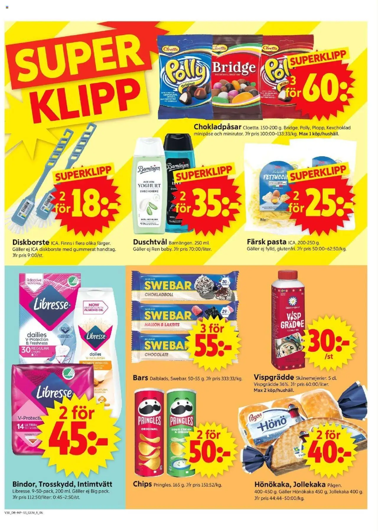 ICA Supermarket reklamblad aktuell från 15.09.2025 | Sida: 8 | Produkter: Pringles, Galler, Chips, Yoghurt