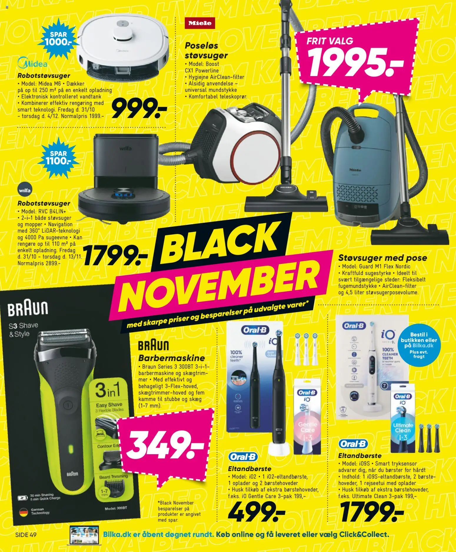Bilka tilbudsavis – gyldig fra 31.10.2025 | Side: 34 | Produkter: Robotstøvsuger, Barbermaskine, Eltandbørste, Støvsuger