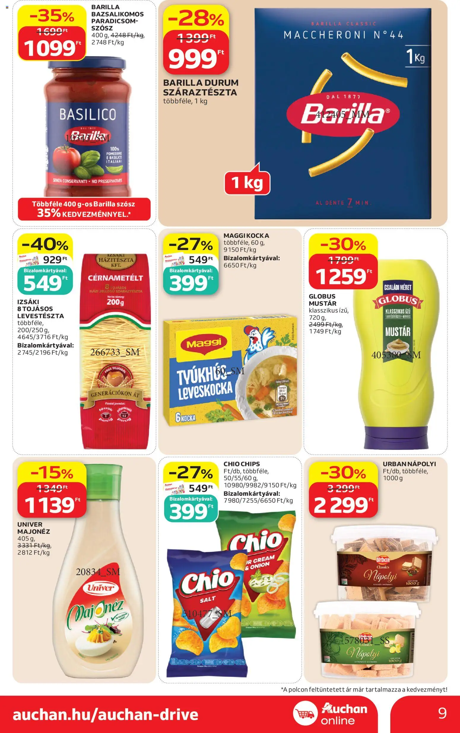 Auchan akciós ujság - amely érvényes a következő dátumtól: 30.04.2026 | Oldal: 9 | Termékek: Paradicsom, Cérnametélt, Majonéz, Szósz