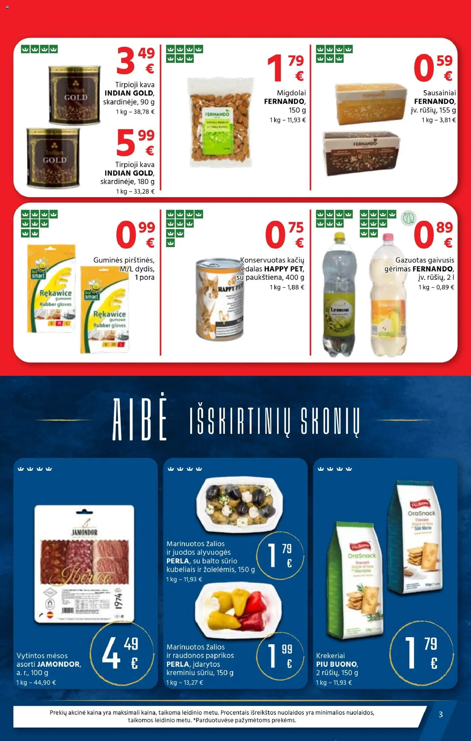 AIBE akcijos nuo 30.10.2025 | Puslapis: 3 | Prekių: Sausainiai, Tirpioji kava, Kava