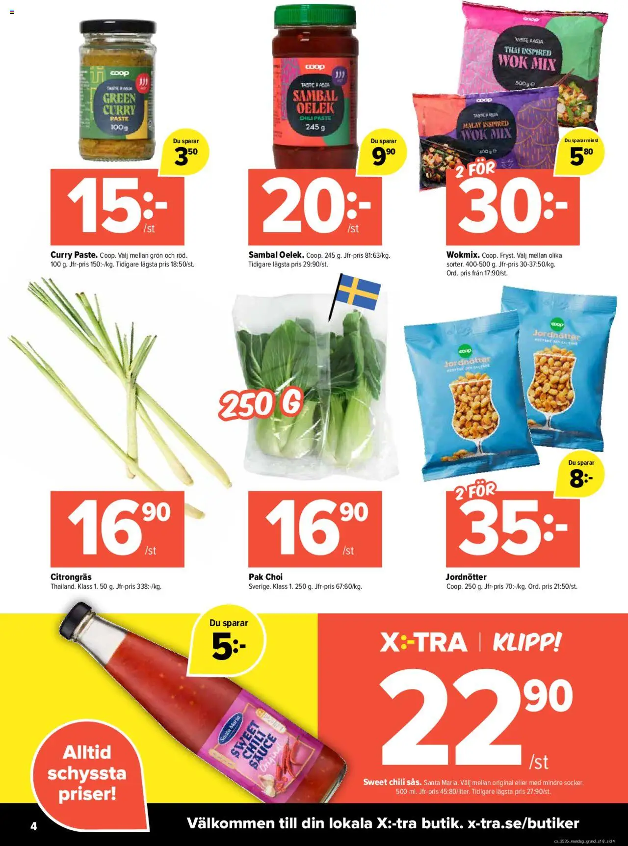 Coop X:-TRA reklamblad aktuell från 25.08.2025 | Sida: 4 | Produkter: Jordnötter, Chili