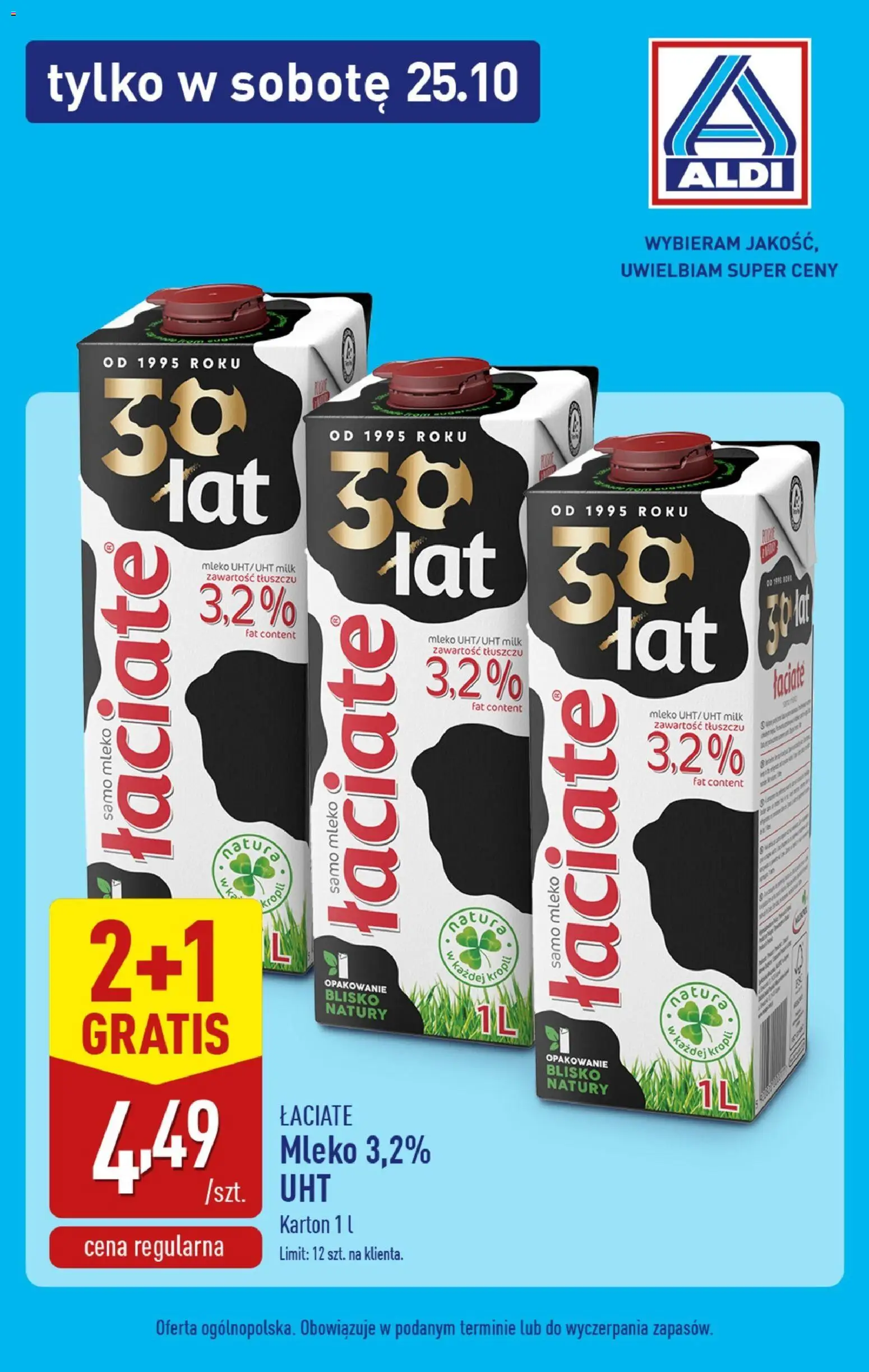 Aldi Gazetka - Tylko w sobotę od 25.10.2025 | Strona: 4 | Produkty: Mleko