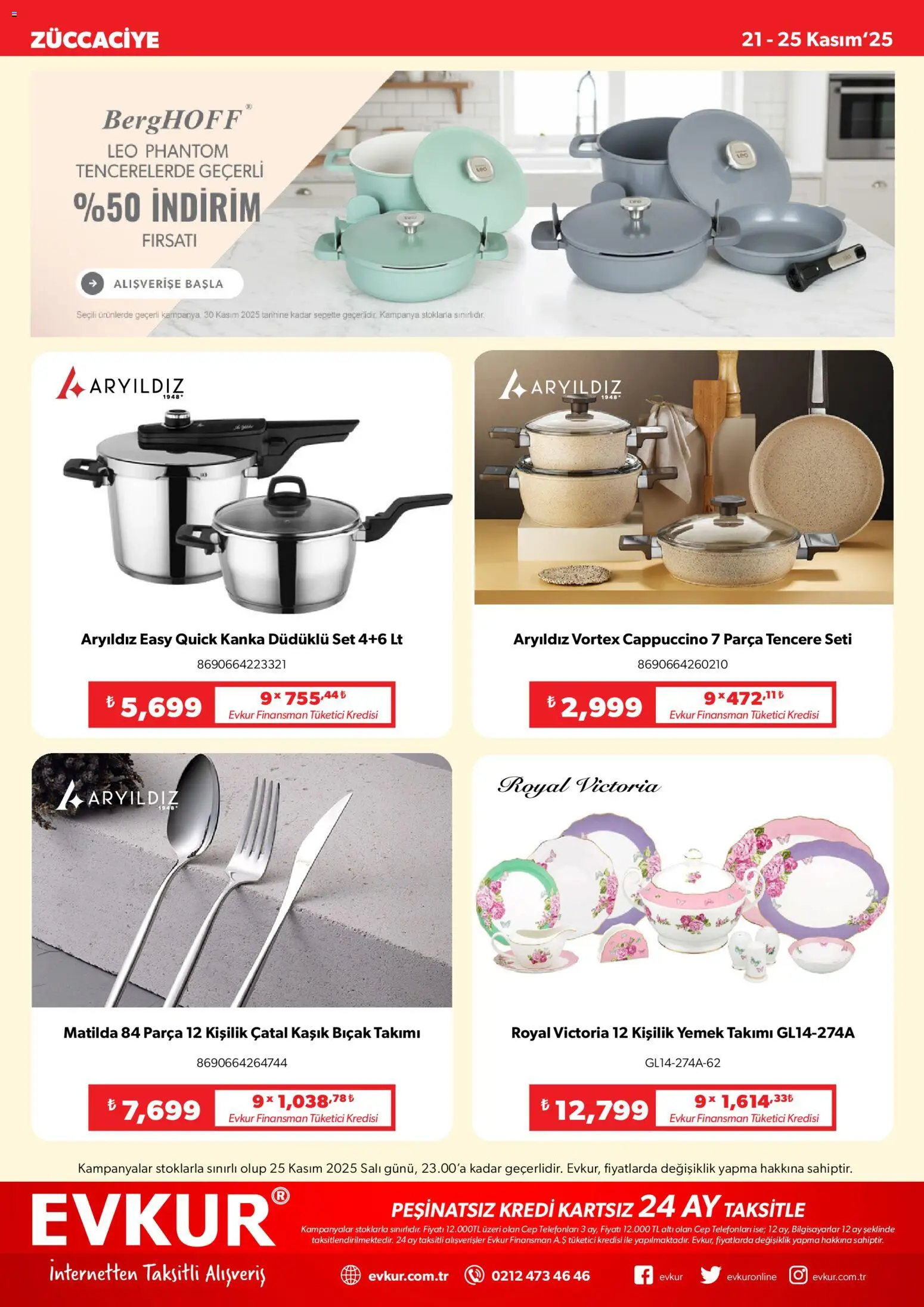 Evkur Black Friday - 21.11.2025 tarihinden itibaren geçerlidir | Sayfa: 8 | Ürünler: Çatal, Tencere seti, Yemek takımı