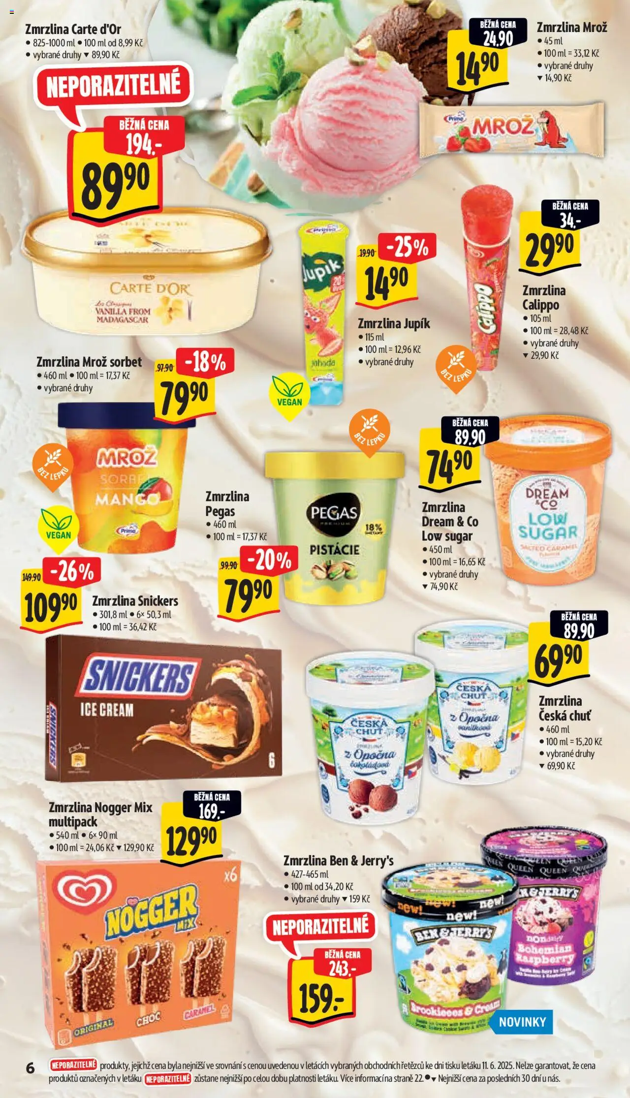 Albert leták - Supermarket od 18.06.2025 | Strana: 11 | Produkty: Mango, Pistácie, Zmrzlina, Sorbet