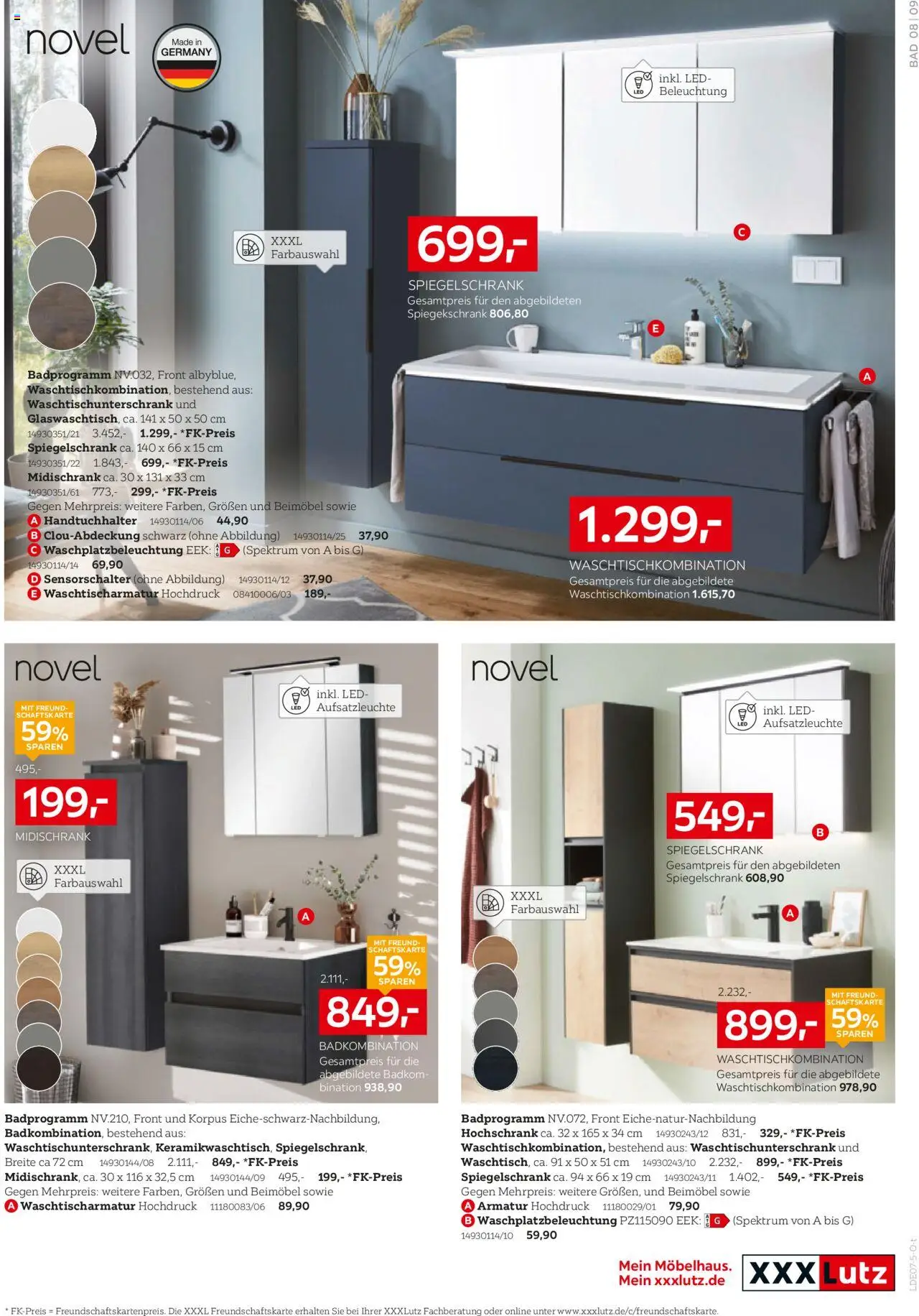 XXXL Lutz Bad Spezial - gültig ab dem 27.07.2025 | Seite: 9 | Produkte: Handtuchhalter, Armatur, Spiegelschrank, Midischrank