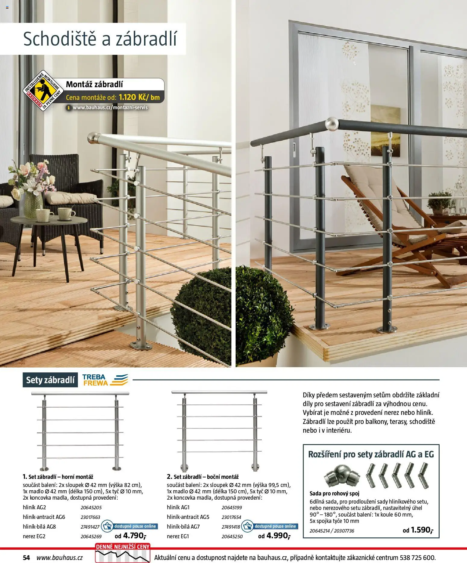 Bauhaus katalog Stavební prvky od 03.11.2025 | Strana: 54 | Produkty: Madlo, Zábradlí