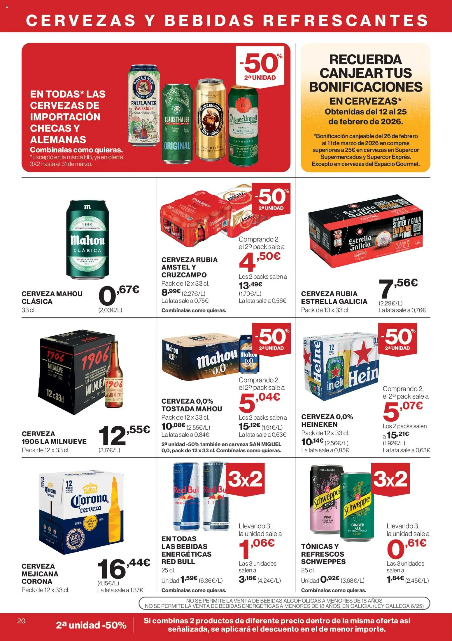Supercor folleto │ válido desde el 26.02.2026 | Página: 20 | Productos: Cerveza, Σπανάκι