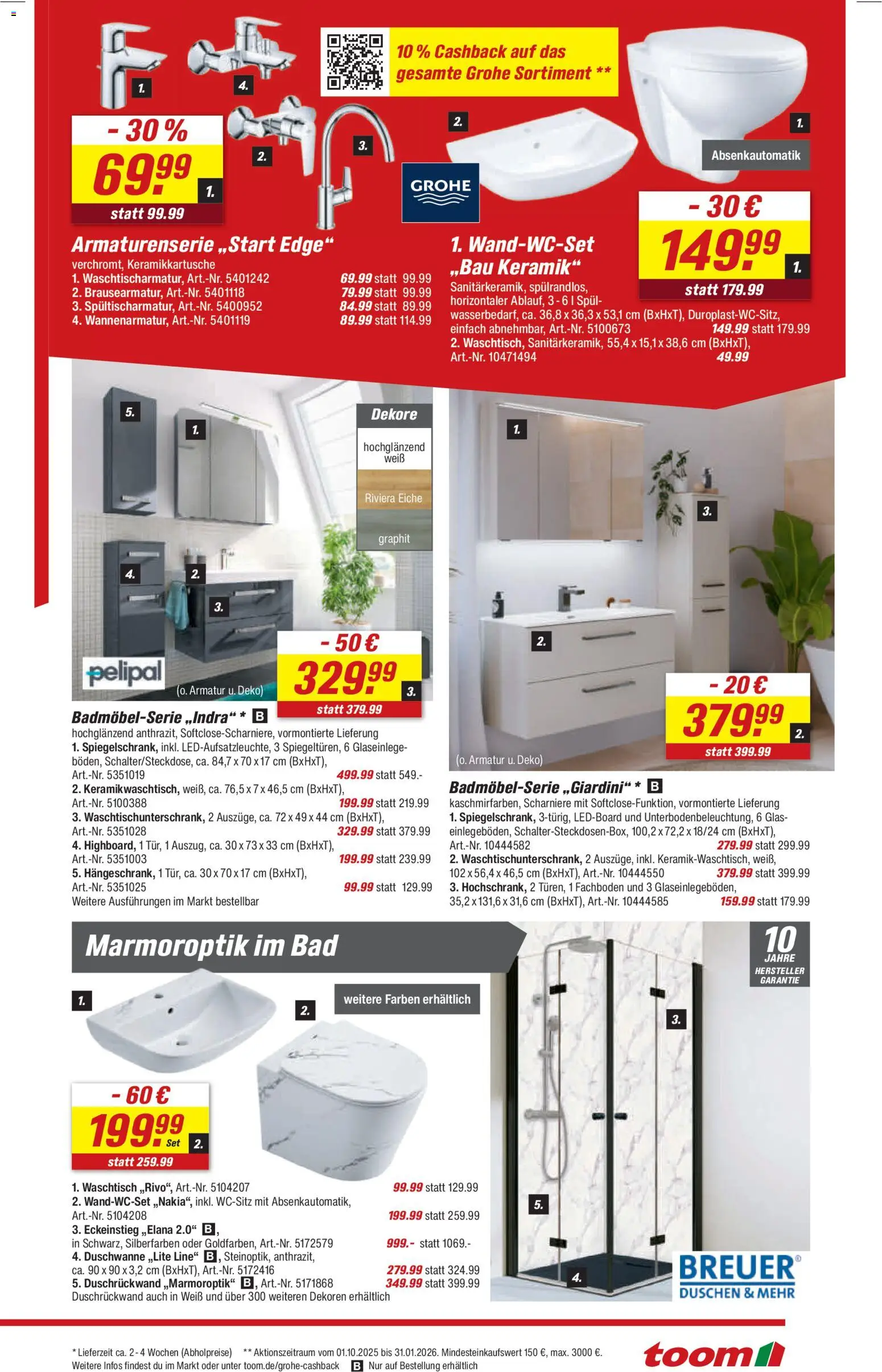 Toom Baumarkt Prospekt 	 – gültig ab 01.12.2025 | Seite: 11 | Produkte: Bad, Armatur, Waschtisch