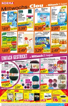 Norma Prospekt 	 - gültig ab dem 25.08.2025 | Seite: 13 | Produkte: Monster, Pullover, Schal, Fruchtsaft