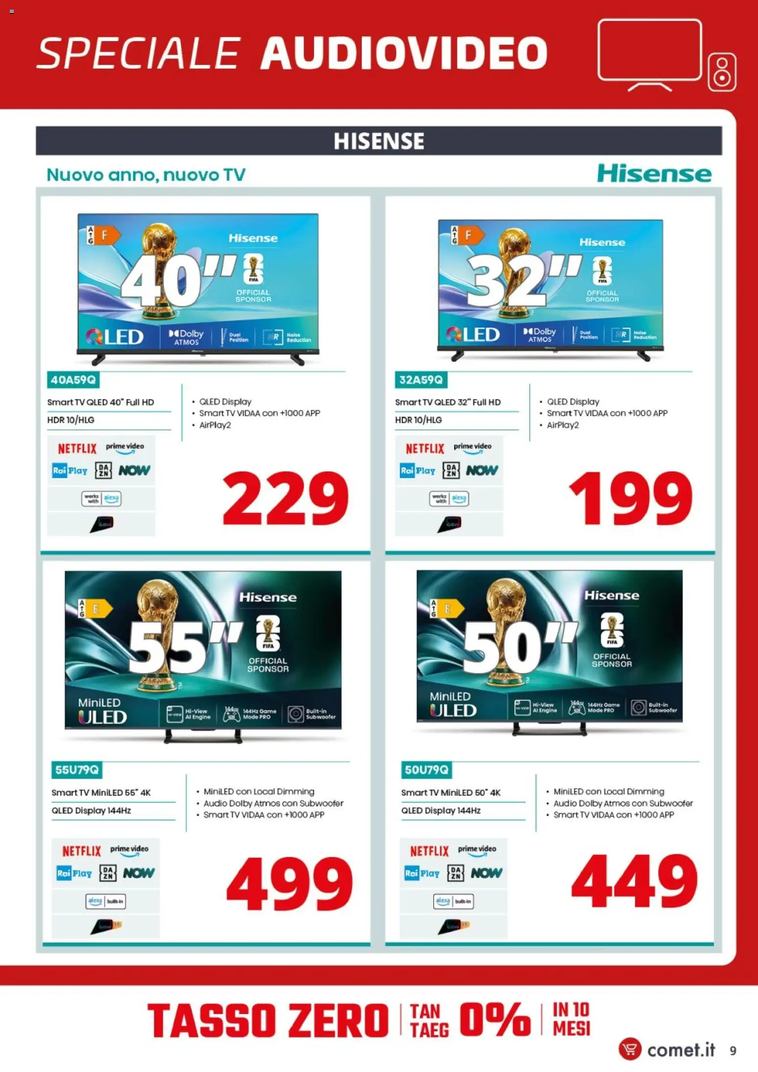 Volantino Comet del 23.01.2026 | Pagina: 9 | Prodotti: smart TV, TV, Video, Audio
