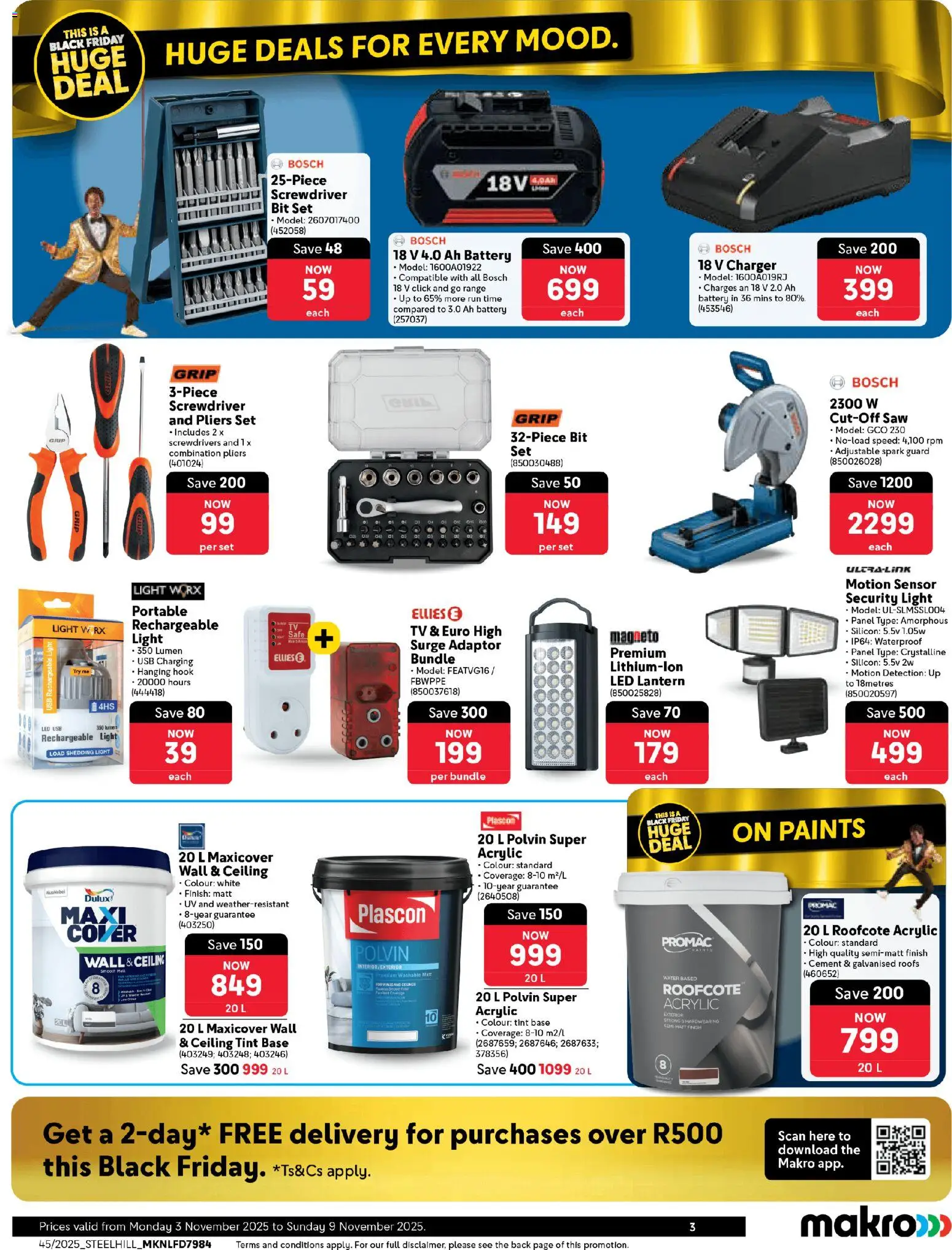 New Makro catalogue – valid from 03.11.2025 | Page: 3 | Products: Cover, Lantern, Battery, Charger