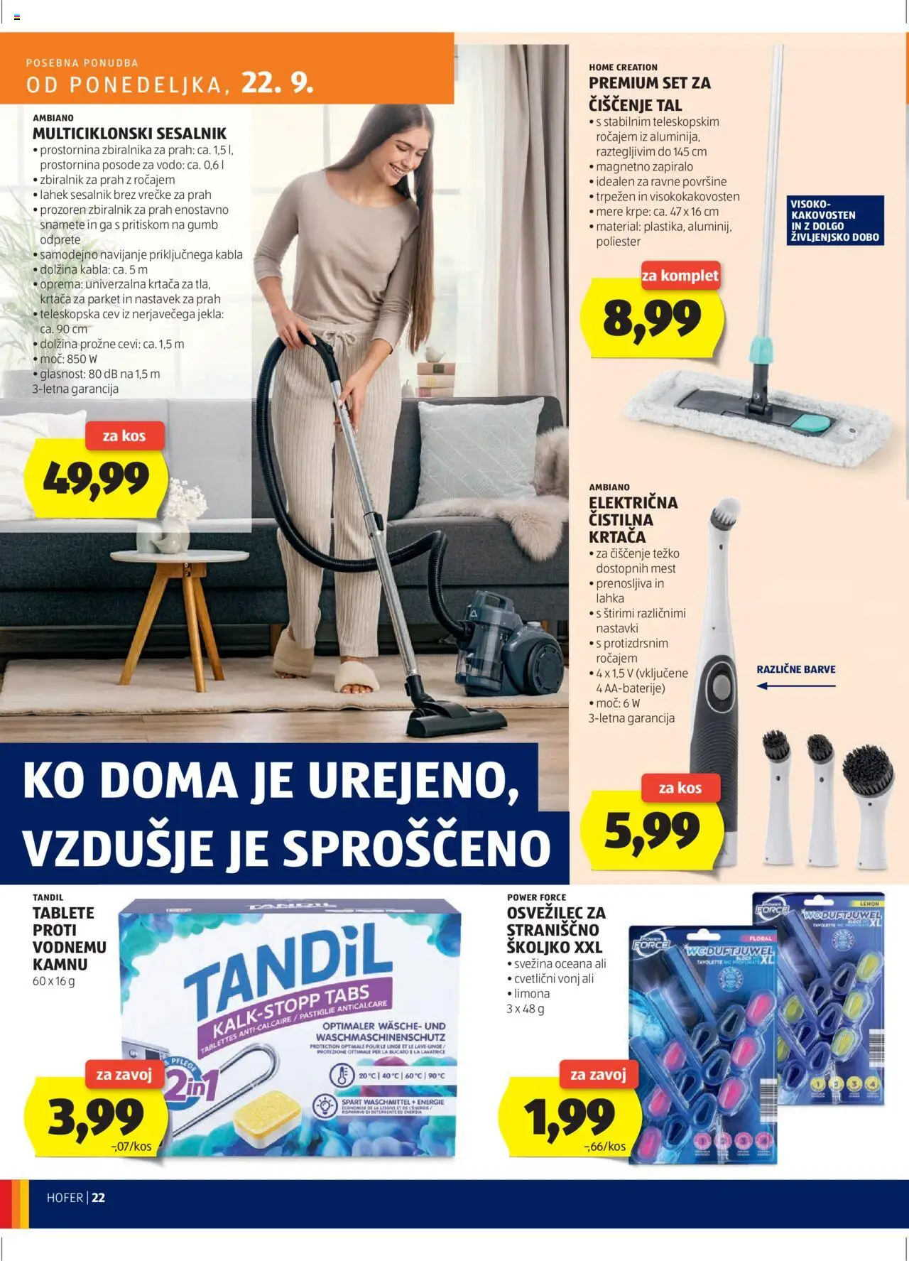 Hofer SI katalog | vrijedi od 18.09.2025 | Stranica: 22