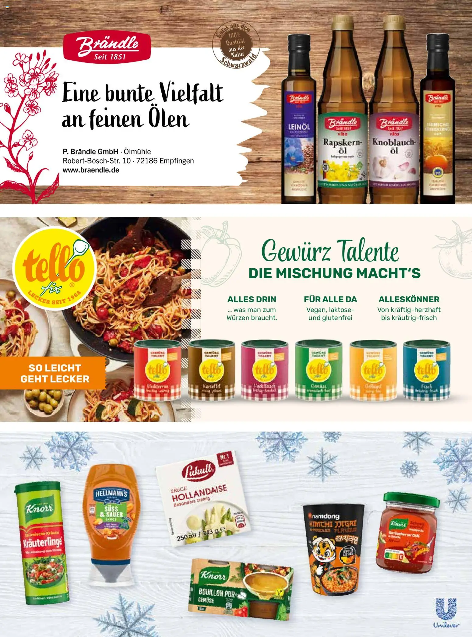 V-Markt - Vielfalt Januar / Februar – gültig ab 02.01.2026 | Seite: 13 | Produkte: Leinöl, Knorr, Knoblauch, Hackfleisch