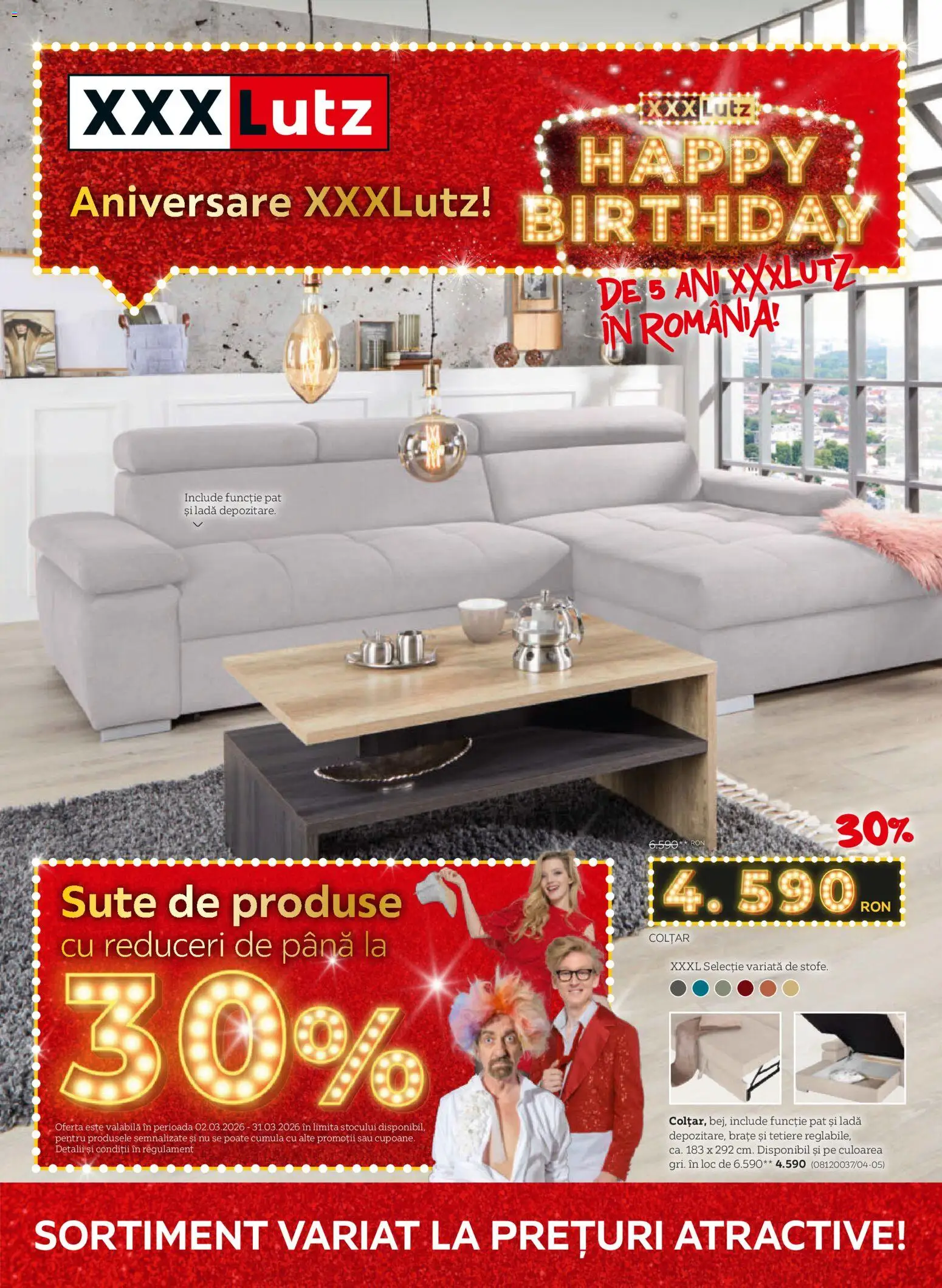 Noul catalog XXXLutz – valabil de la 16.03.2026 | Pagină: 1 | Produse: Pat, Colțar