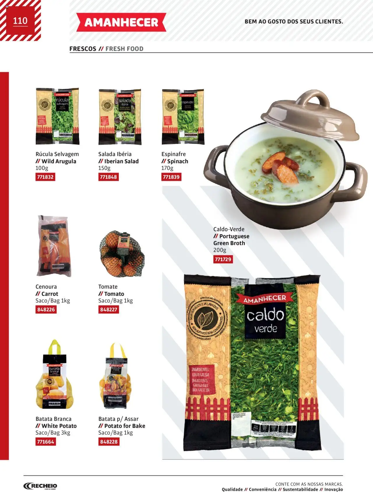 Recheio AS NOSSAS MARCAS │ válido de 19.12.2023 | Página: 110 | Produtos: Batata, Rúcula, Cenoura, Salada