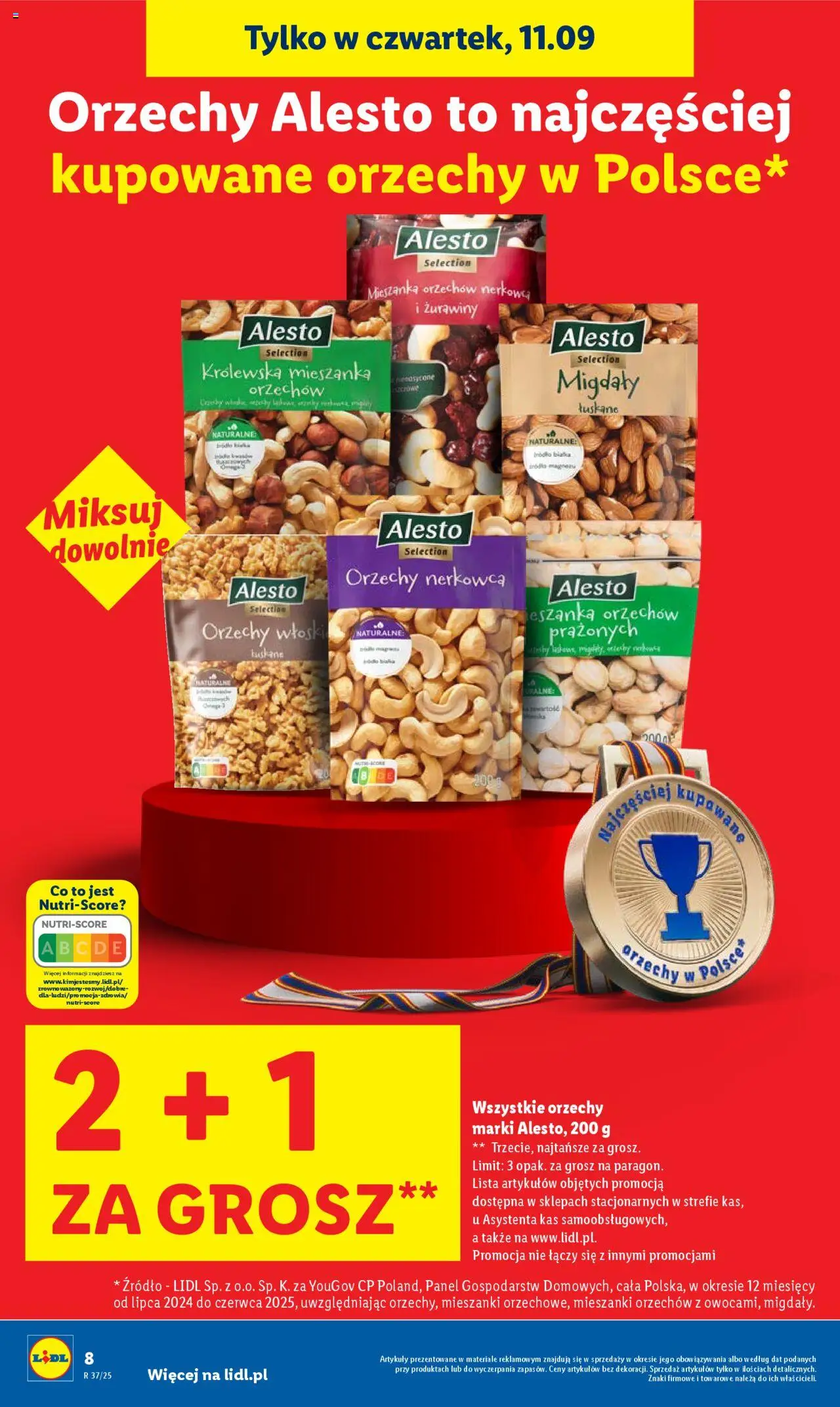 Lidl Gazetka od 11.09.2025 | Strona: 8 | Produkty: Orzechy