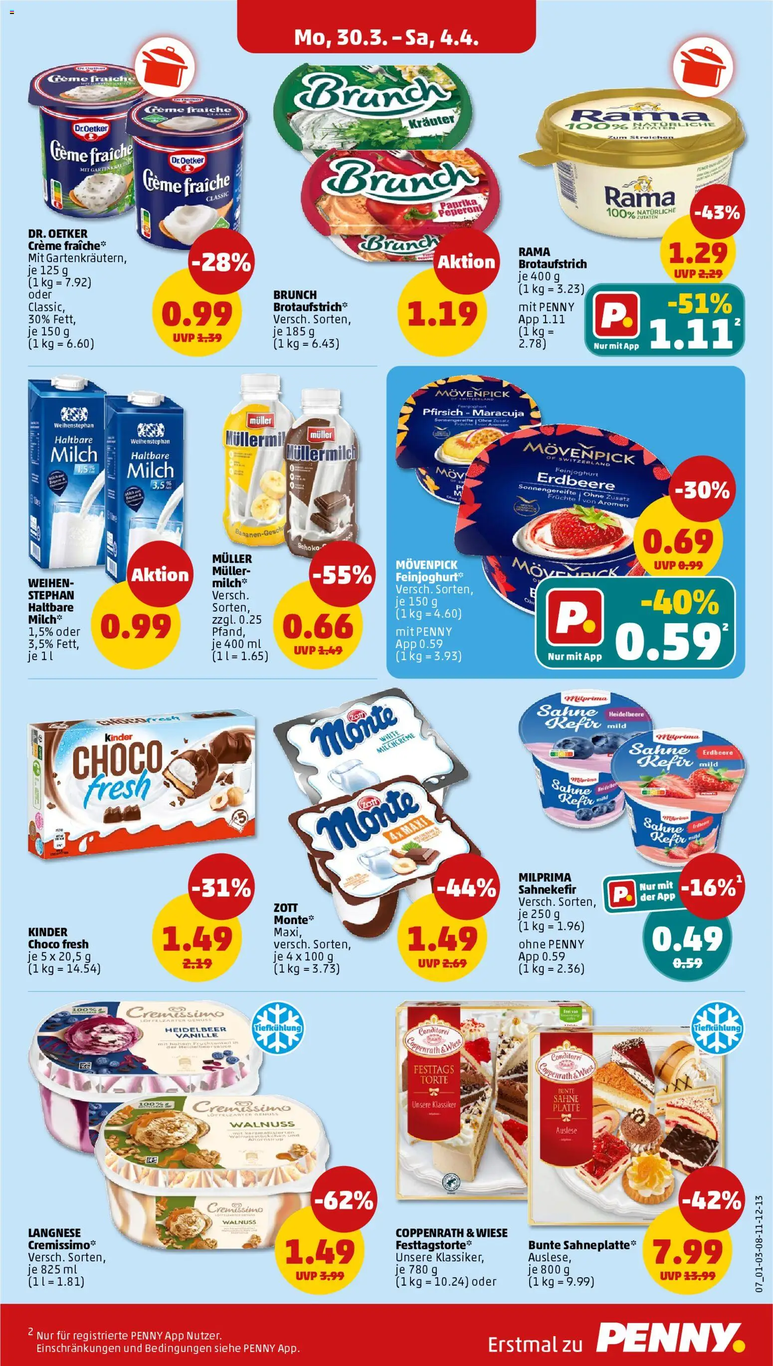 Penny Prospekt 	 – gültig ab 30.03.2026 | Seite: 9 | Produkte: Langnese, Cremissimo, Rama, Pfirsich