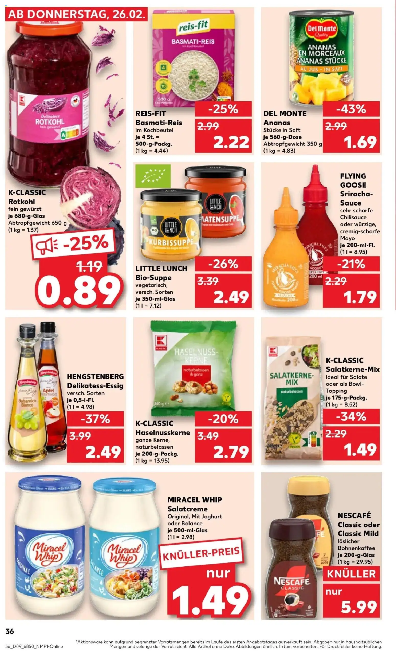 Kaufland prospekt Neusäß	 – gültig ab 26.02.2026 | Seite: 44 | Produkte: Nescafe, Basmatireis, Rotkohl, Nescafe classic