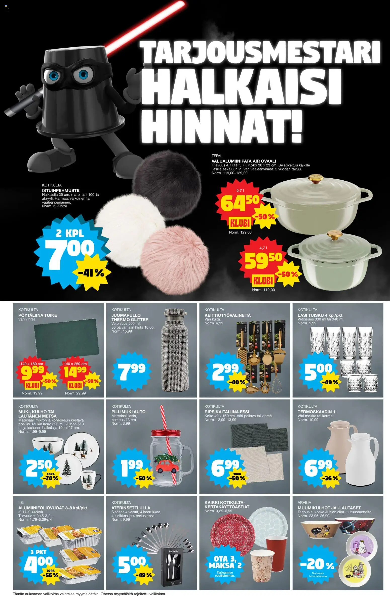 Tokmanni - Black Friday – voimassa 24.11.2025 alkaen | Sivu: 4 | Tuotteet: Lautanen