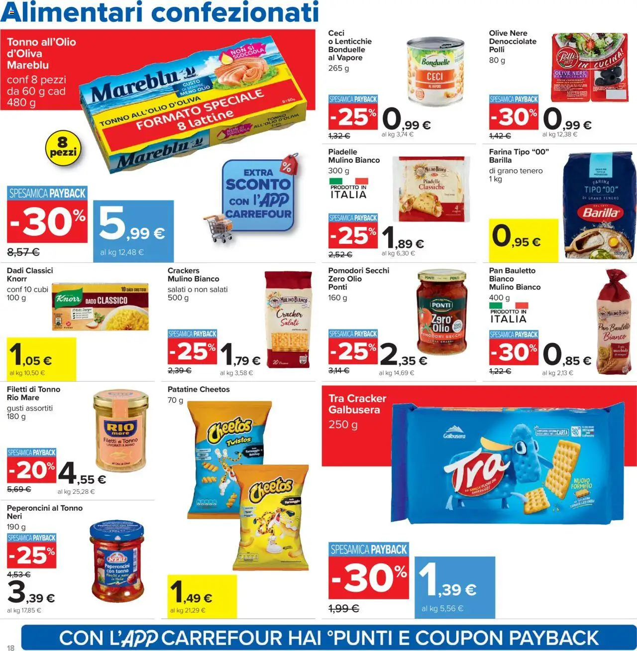 Volantino Carrefour del 23.10.2025 | Pagina: 18 | Prodotti: Patatine, Olio, Pomodori, Tonno