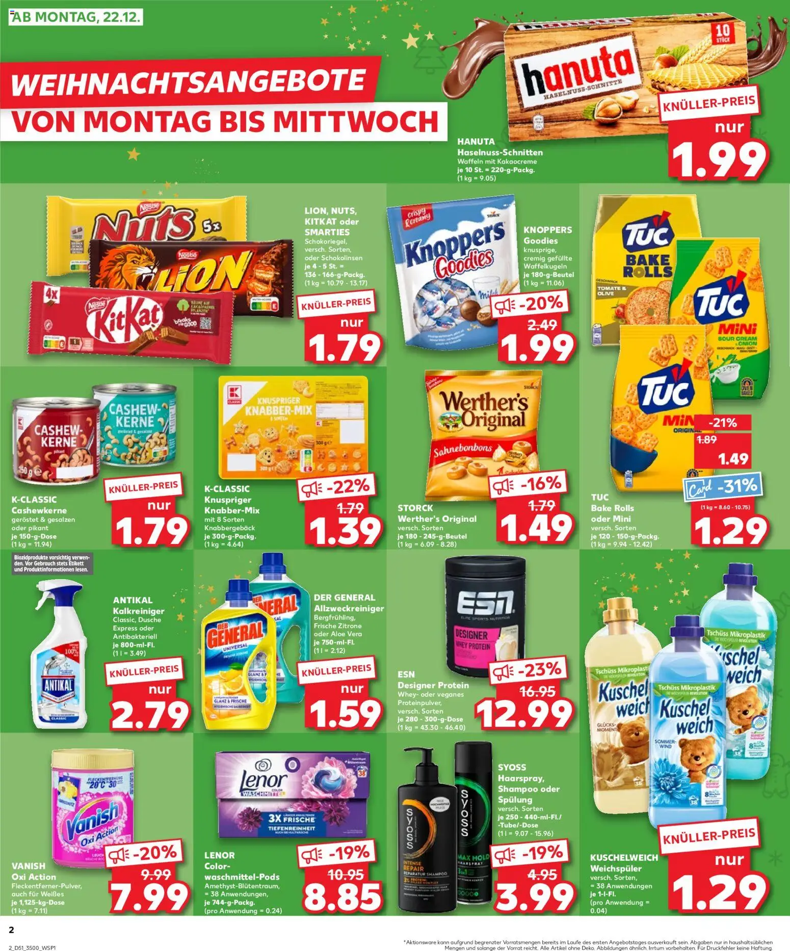 Kaufland prospekt Jena	 – gültig ab 21.12.2025 | Seite: 2 | Produkte: Smarties, Kuschelweich, Spülung, Weichspüler