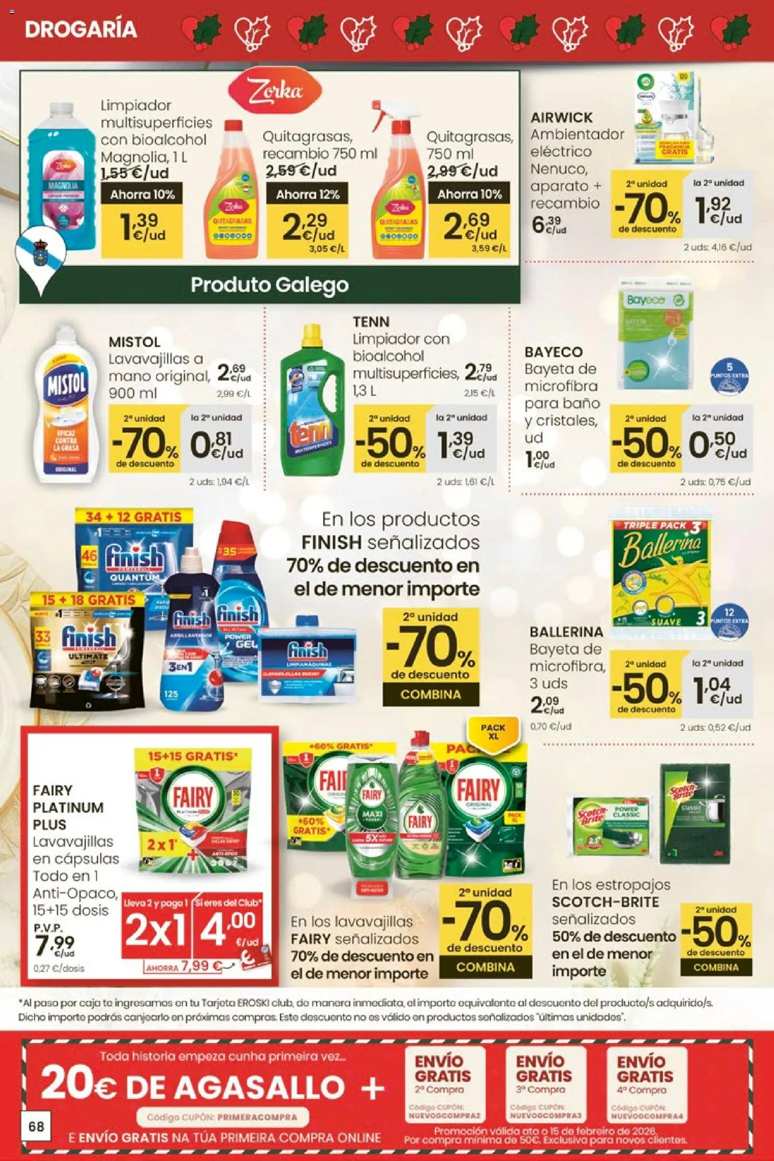 Eroski - Nadal  │ válido desde el 18.12.2025 | Página: 68 | Productos: Té, Lavavajillas, Caja, Baño