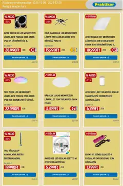 Praktiker Akciós újság - amely érvényes a következő dátumtól: 09.12.2025 | Oldal: 7 | Termékek: Mennyezeti lámpa, Led szalag, Foglalat, Lámpa