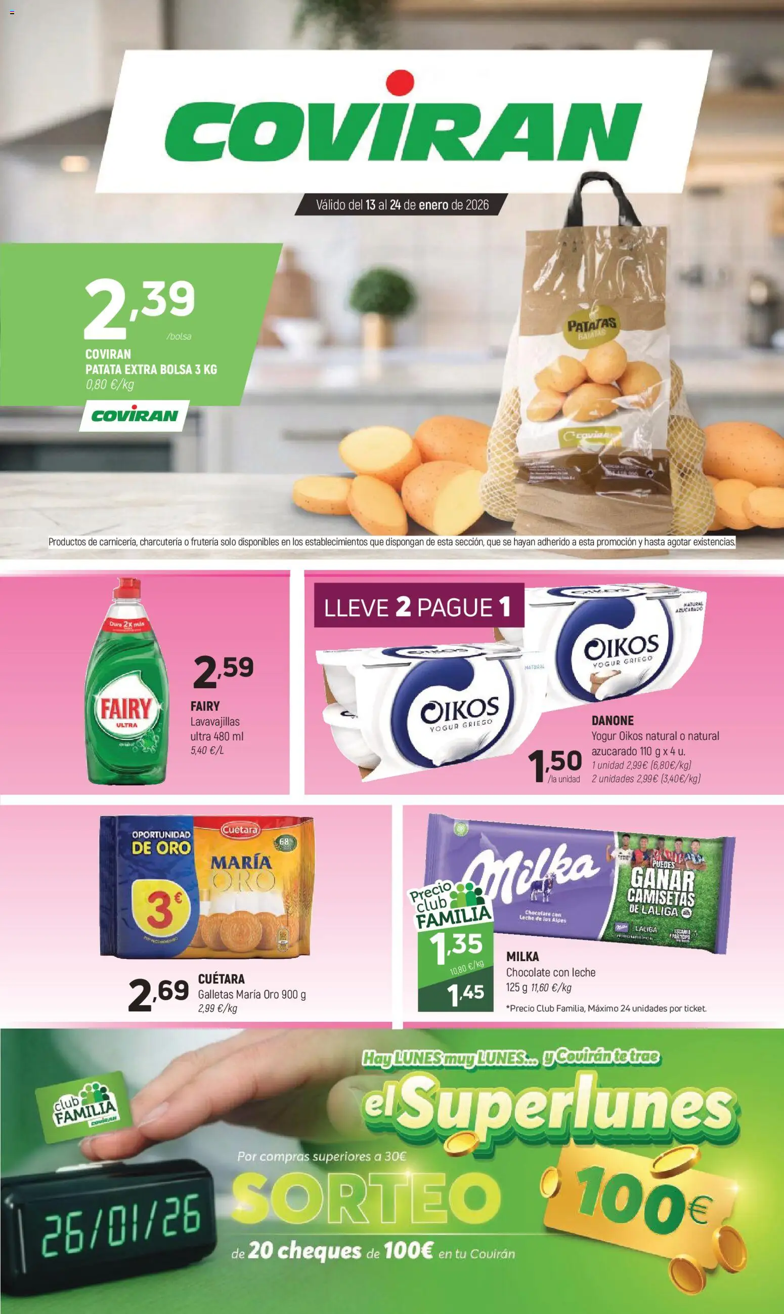 Coviran - Ceuta │ válido desde el 13.01.2026 | Página: 1 | Productos: Leche, Yogur, Μαγειρική εστία, Galletas