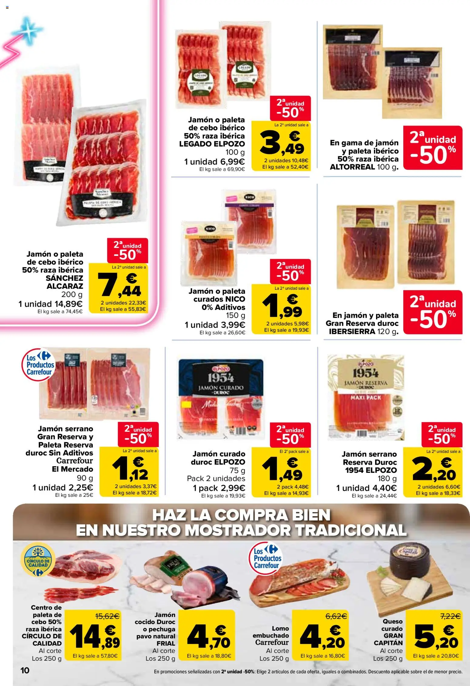 Carrefour folleto │ válido desde el 24.03.2026 | Página: 10 | Productos: Jamón serrano, Queso, Jamón