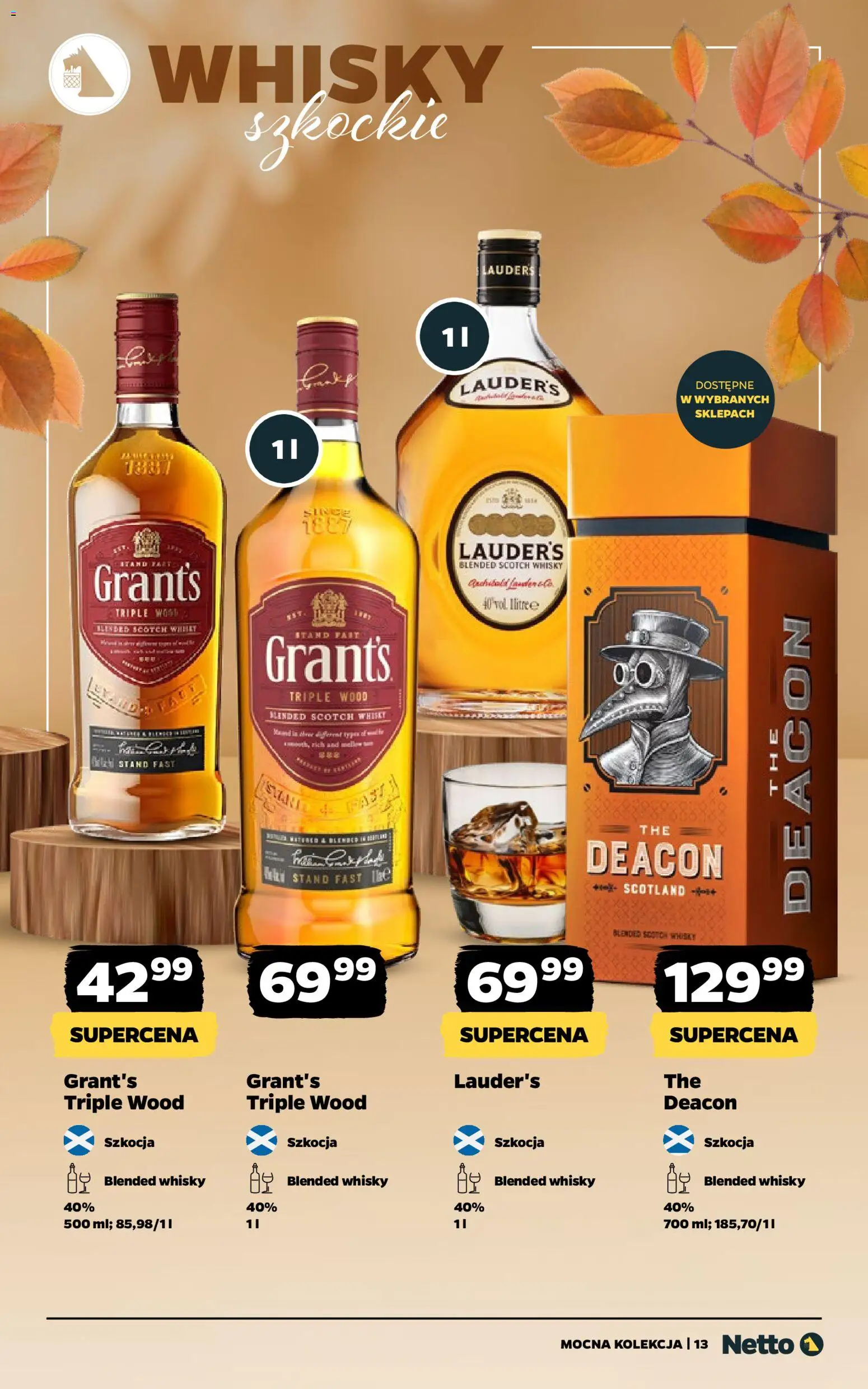 Netto gazetka - Alkohole mocne od 27.10.2025 | Strona: 13 | Produkty: Grant's, Whisky