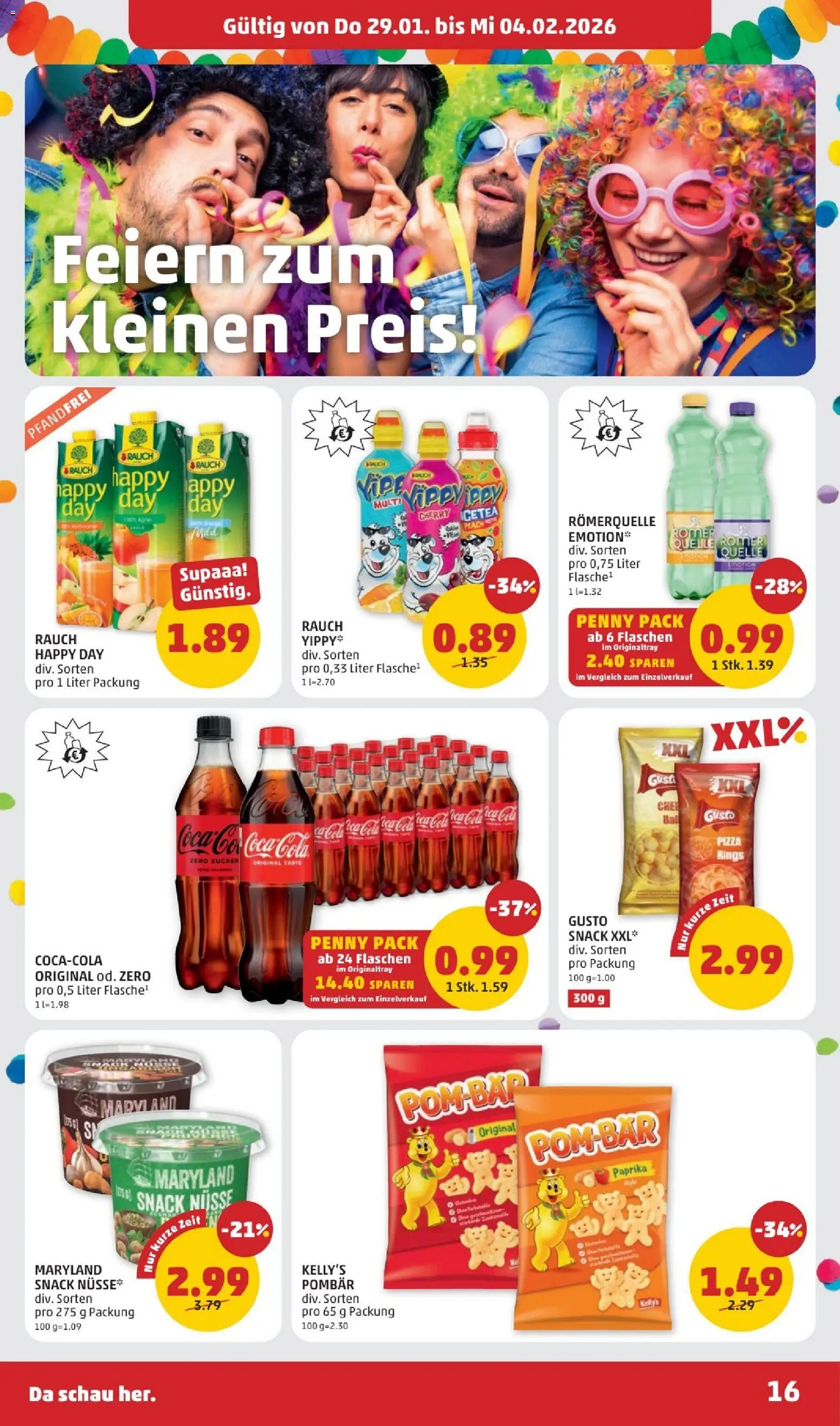 Penny Markt Flugblatt gültig ab 29.01.2026 | Seite: 16 | Produkte: Zucker, Pizza