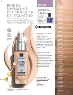 Vista previa Base de Maquillaje Potenciadora del Colágeno Refine & Renew Anew, Base de maquillaje radiante de textura ligera a media que no marca las líneas de expresión. Su fórmula sedosa ayuda a borrar los signos de fatiga, proporcionando un cobertura indetectable y una sensación de ligereza. 30 ml válido desde el 01.10.2025 | Página: 5 | Productos: Maquillaje, Base de maquillaje