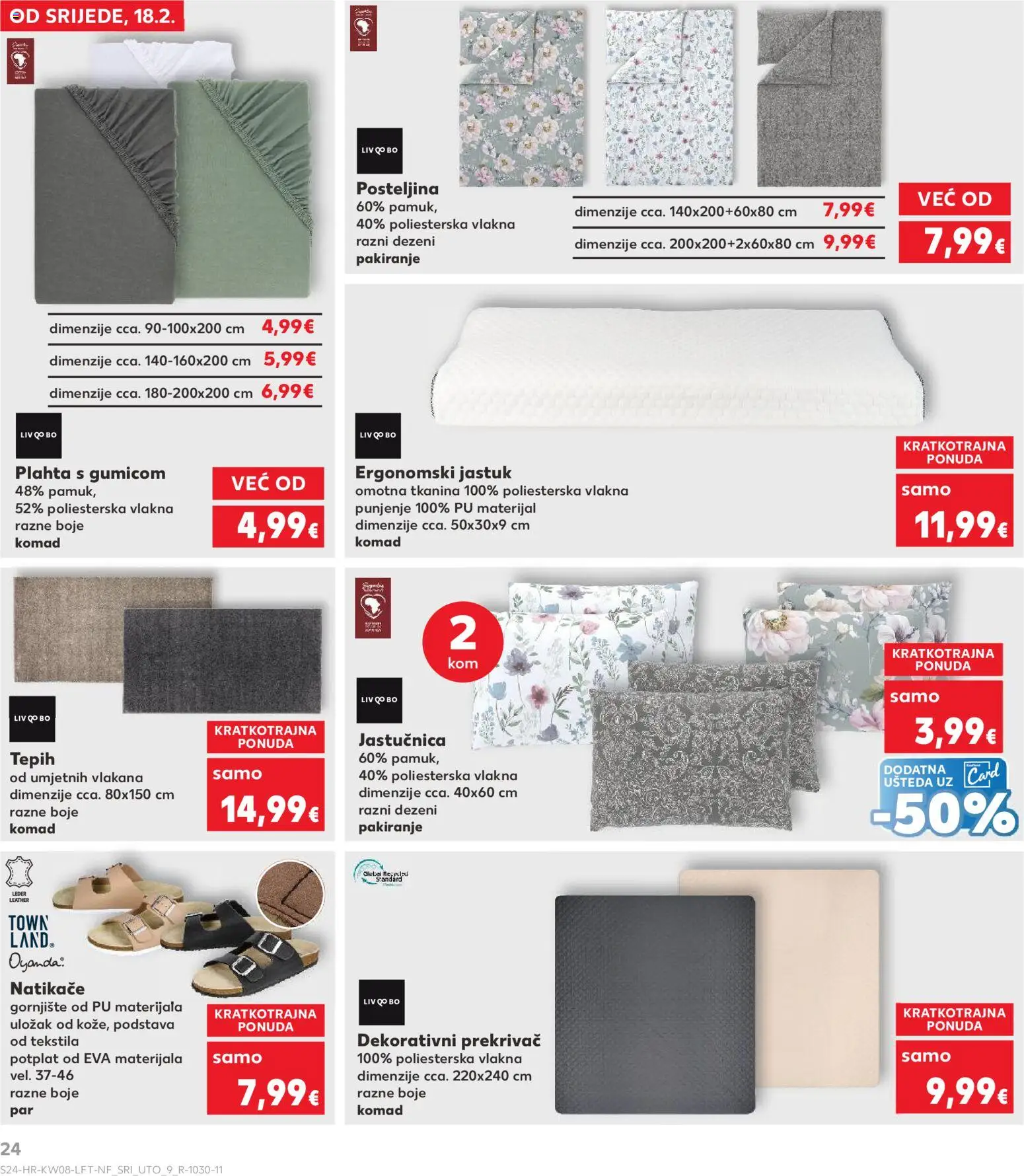 Kaufland katalog | vrijedi od 18.02.2026 | Stranica: 24 | Proizvodi: Jastuk, Tepih, Natikače, Plahta
