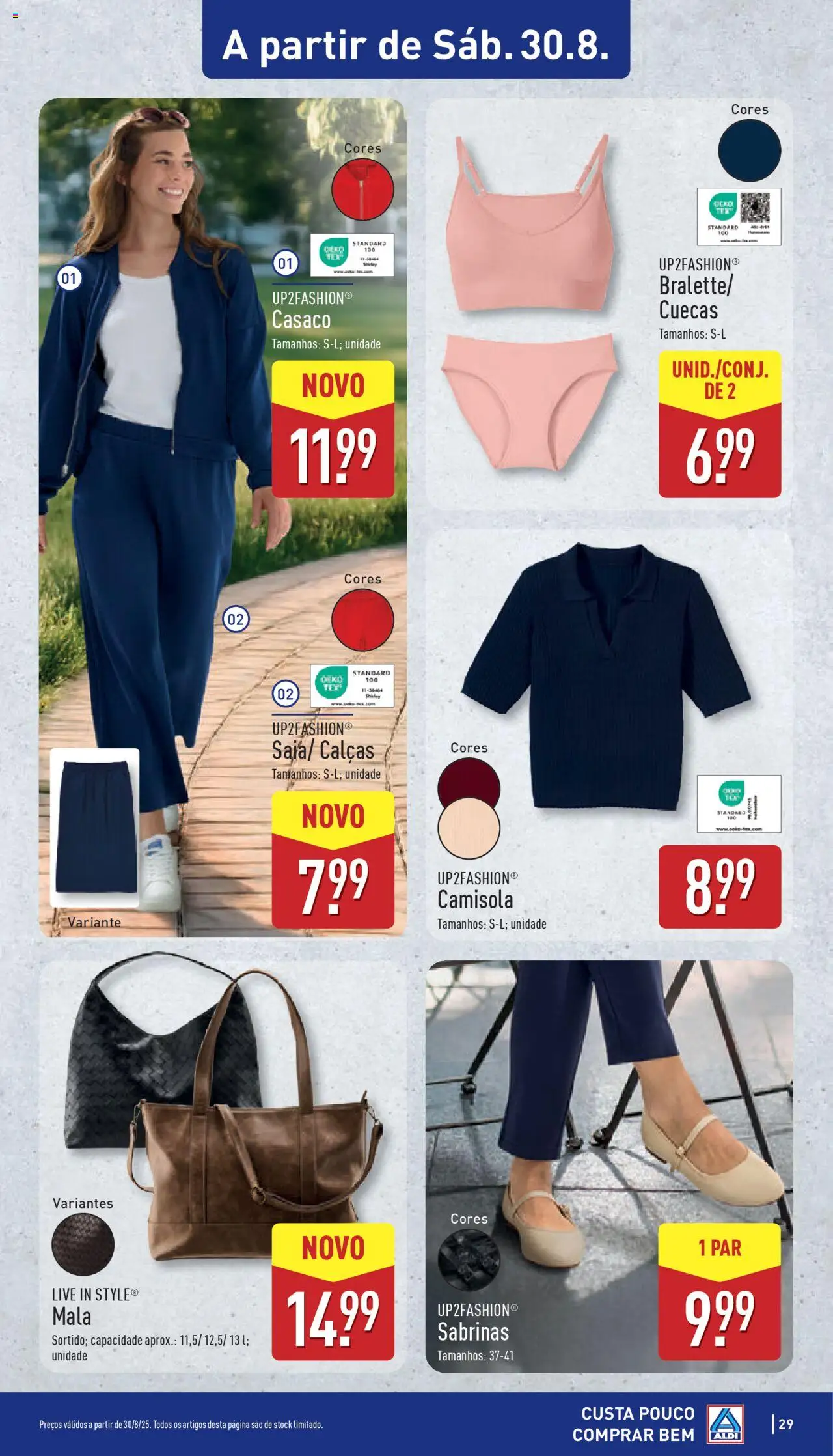 Aldi folheto │ válido de 25.08.2025 | Página: 29 | Produtos: Casaco, Calças, Camisola, Cuecas