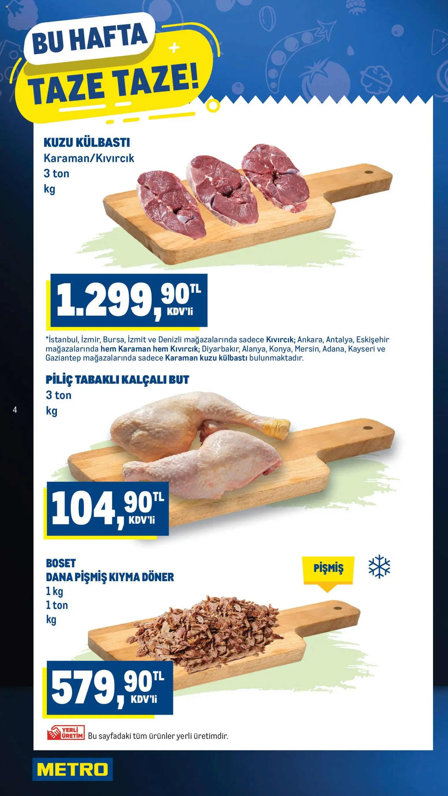 Metro Katalog - 25.03.2026 tarihinden itibaren geçerlidir | Sayfa: 4 | Ürünler: Döner, Kıyma, Piliç