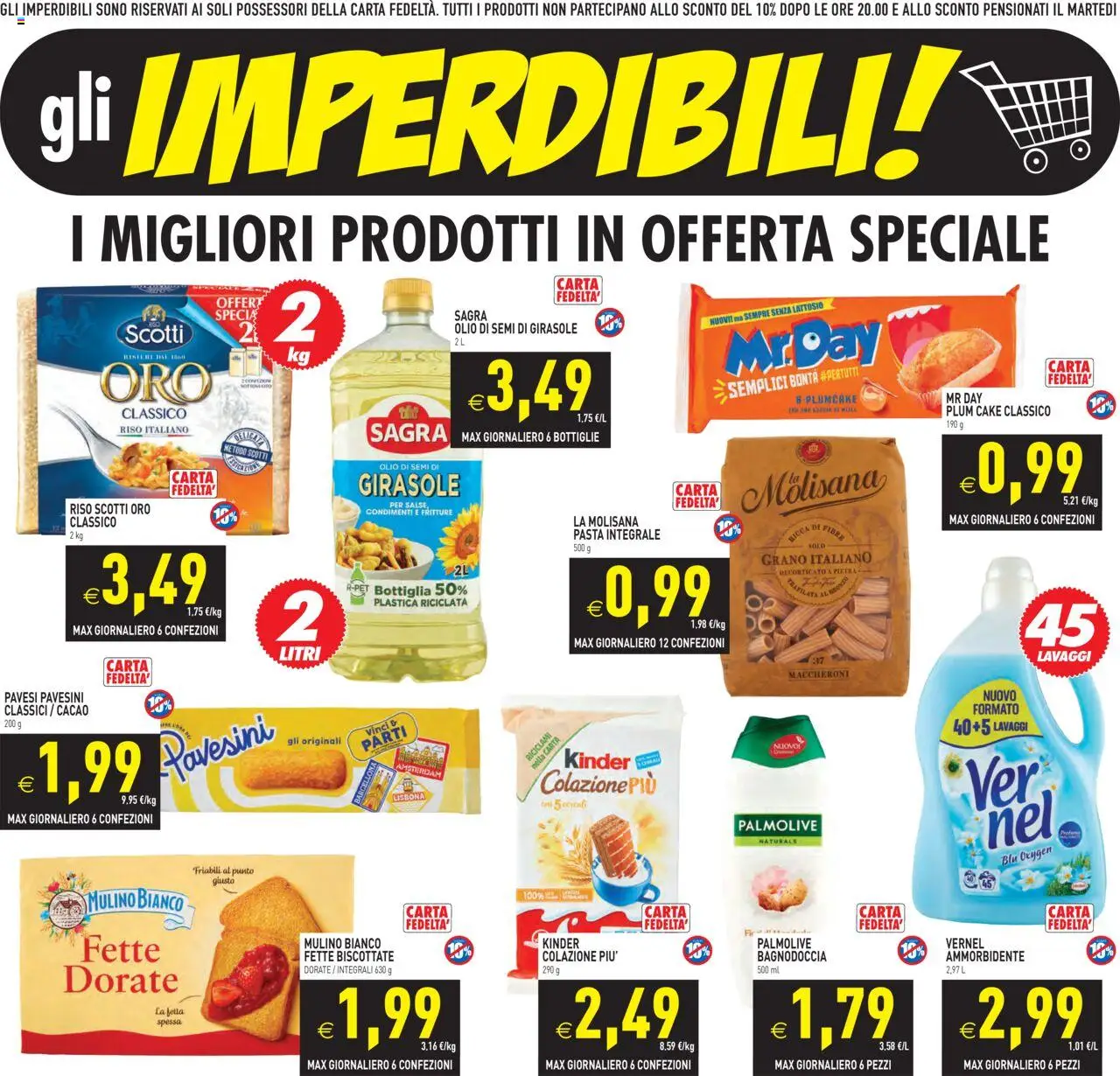 Volantino PIM Supermercati del 05.09.2025 | Pagina: 3 | Prodotti: Olio, Pasta, Fette biscottate, Olio di semi di girasole